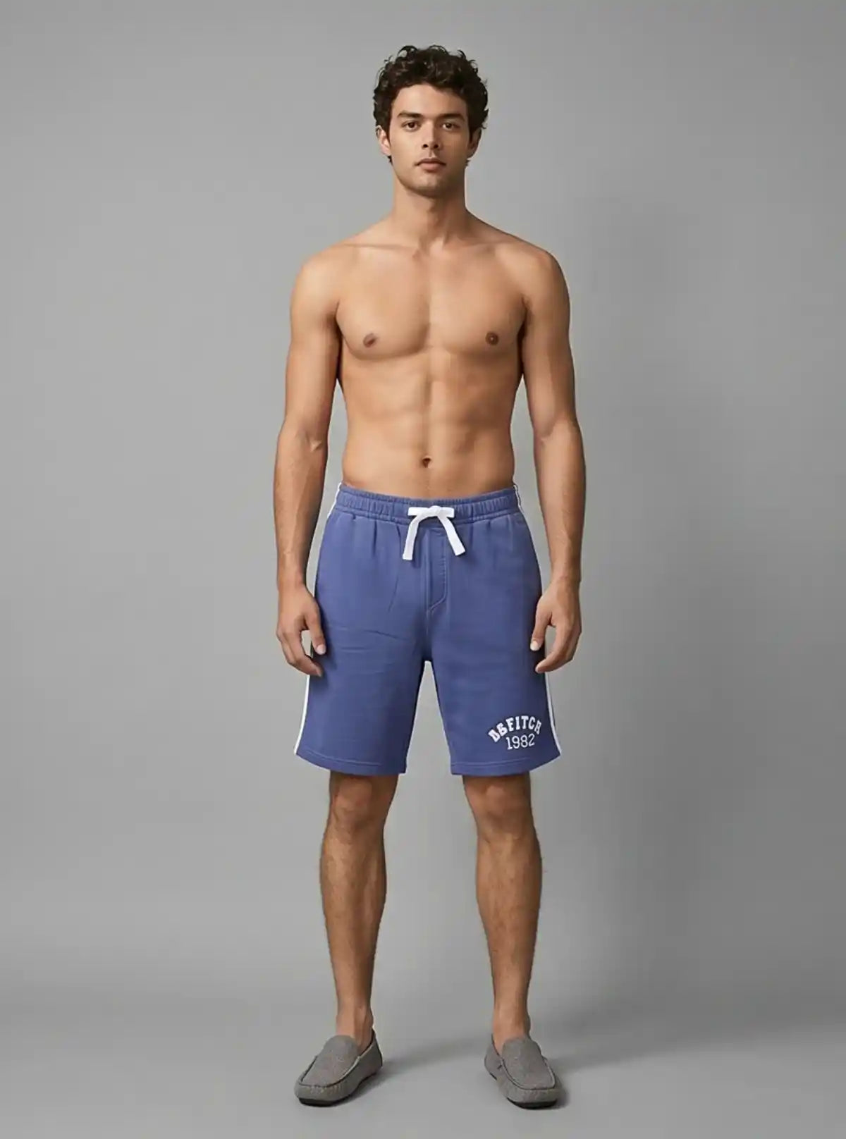 Boer and Fitch Men’s Navy Piping Fleece Shorts – Comfortable Casual Wear