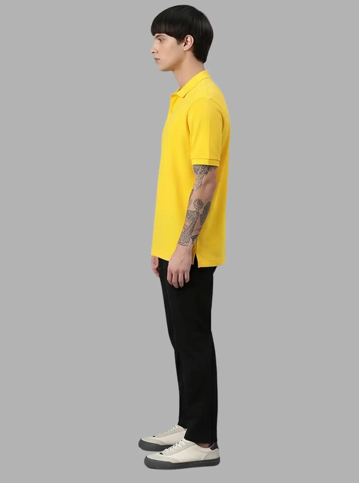 Men’s Yellow Polo T-Shirt with Collar & Cuff | 100% Cotton Piqué Knit | Boer & Fitch