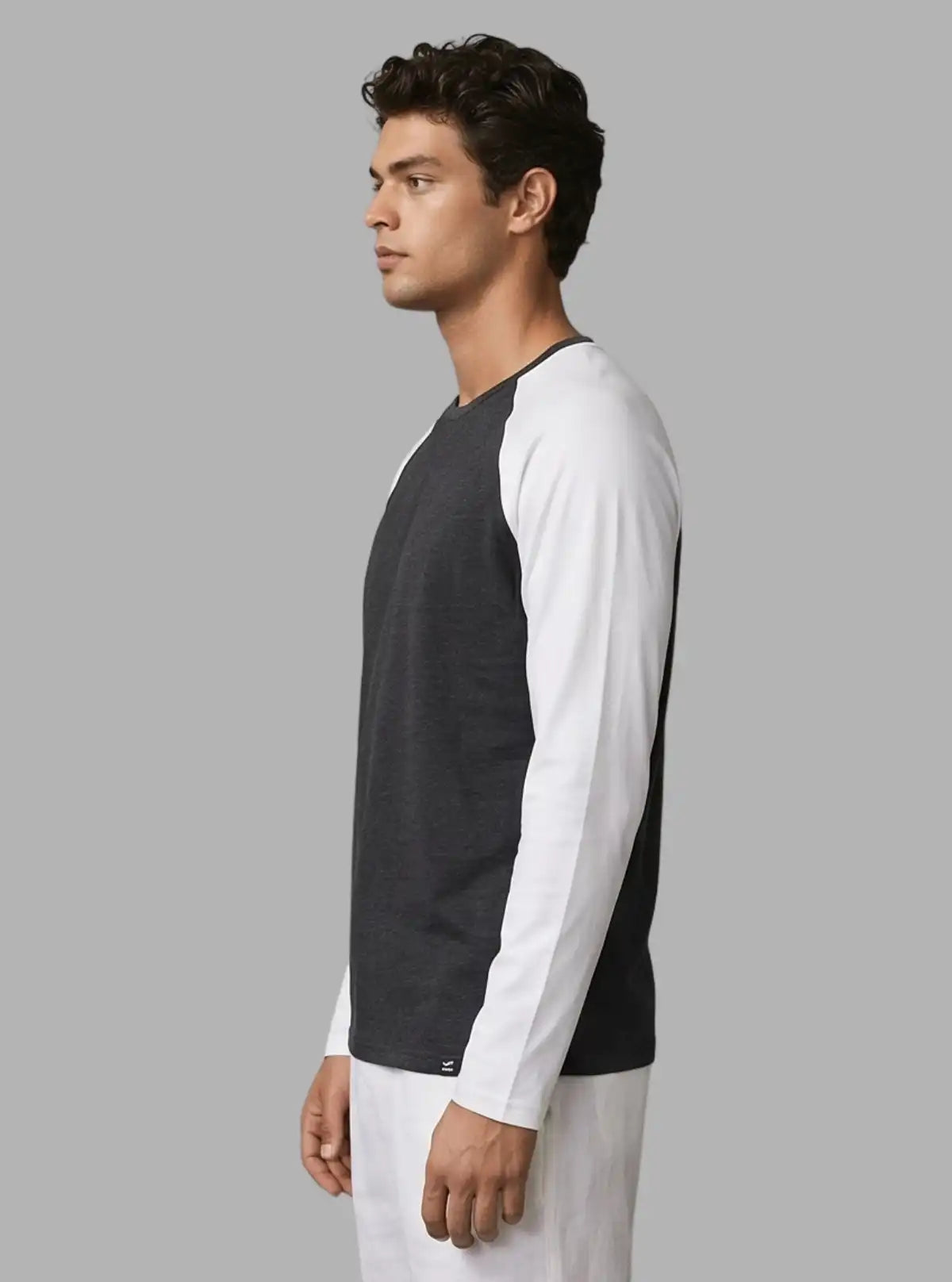 Boer and Fitch Grey Raglan Cotton T-Shirt for Men Casual Wear