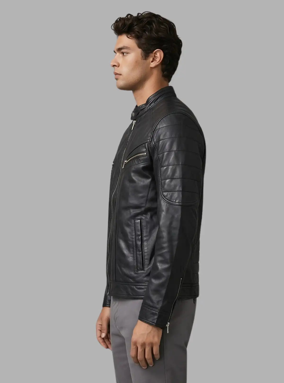 Black Leather Jacket for Men – Classic Biker & Casual Style by Boer and Fitch