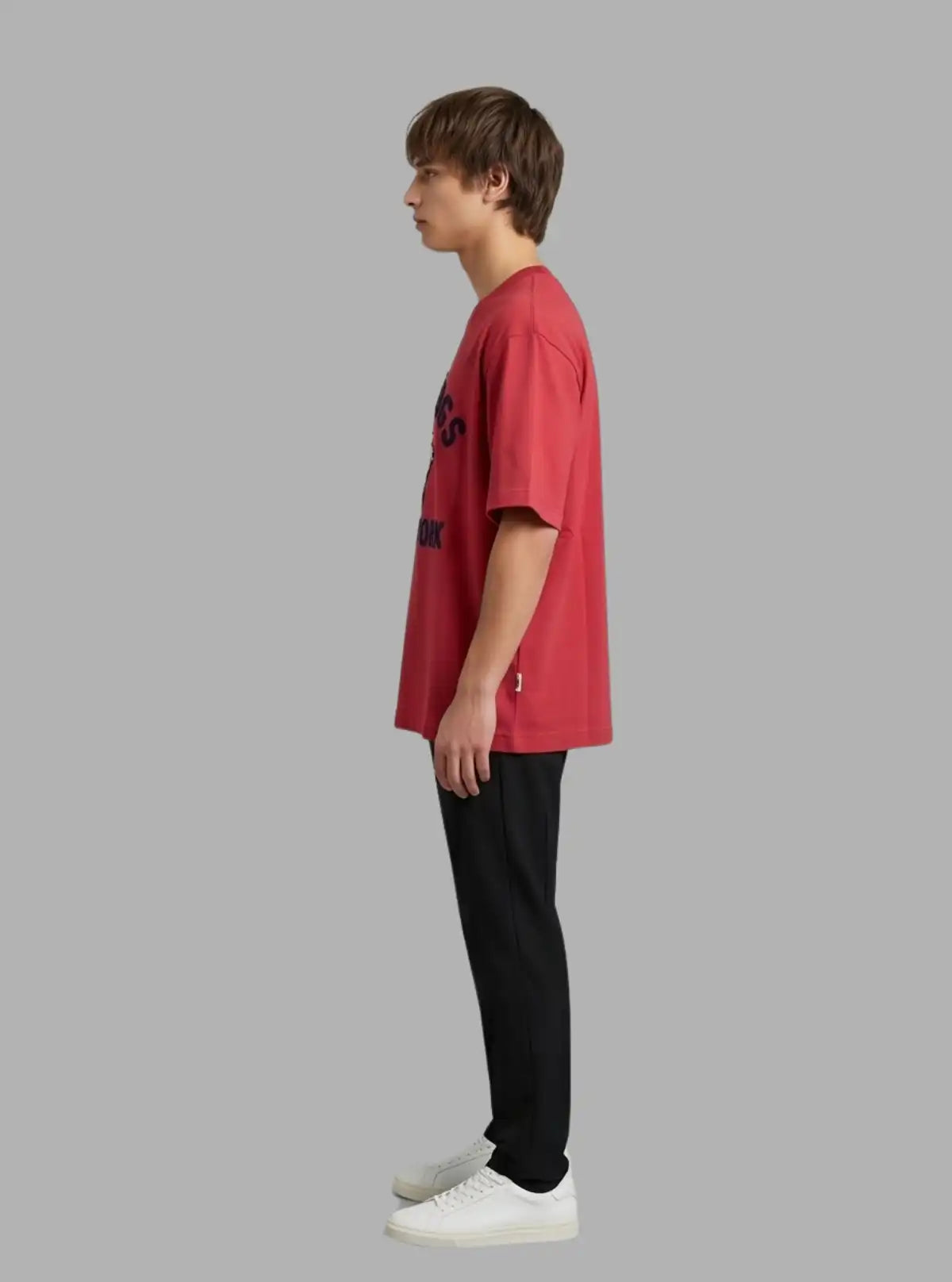 Men’s Burgundy Bulldog Embroidery Crew Neck T-Shirt | 100% Cotton Short Sleeve by Boer and Fitch