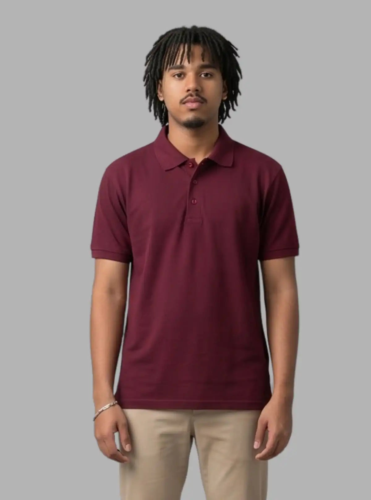 Boer and Fitch Essential Solid Maroon Polo Shirt for Men | 100% Cotton Pique
