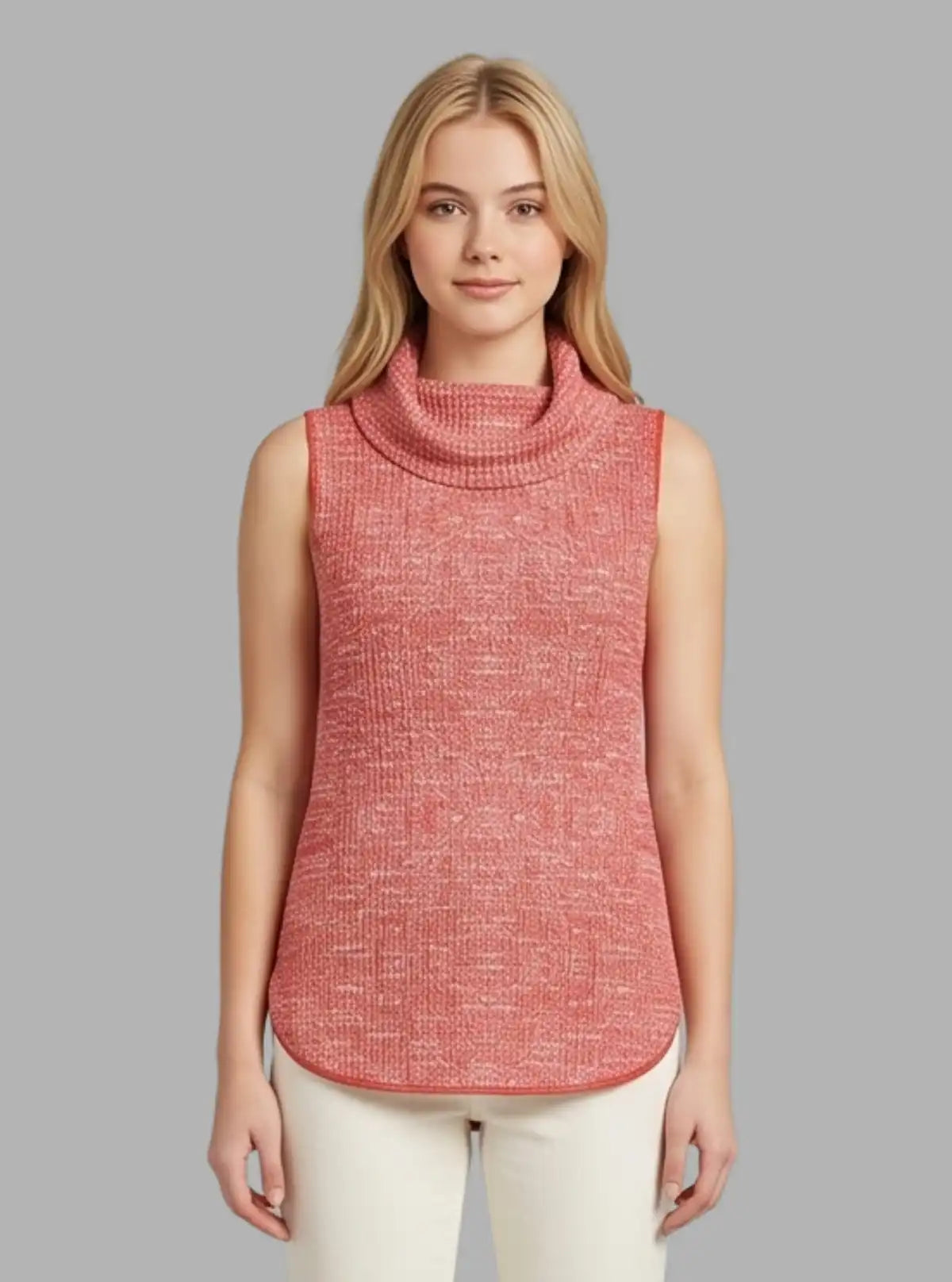 Women’s Pink Durby Knit High Neck Sleeveless Top – Trendy & Comfortable | Boer & Fitch