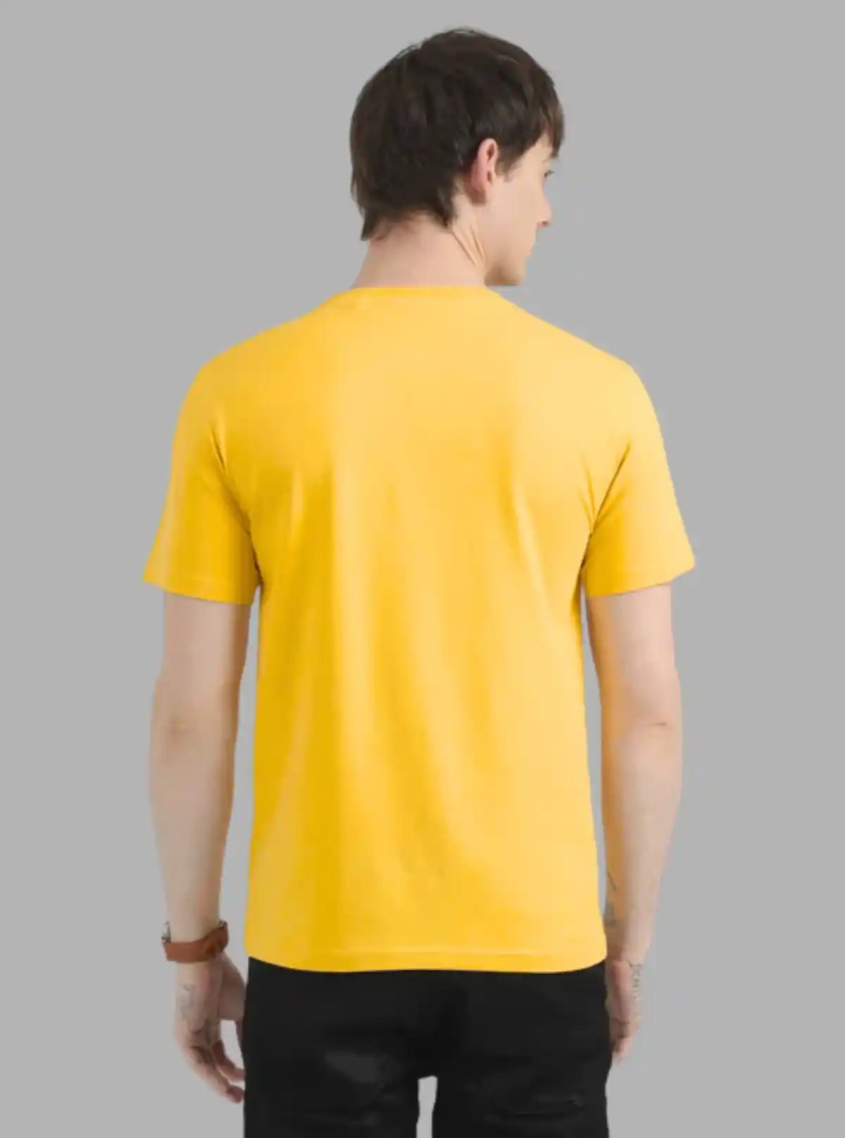 Men's Yellow Basic Crew Neck T-Shirt – Bright, Bold & Everyday Ready