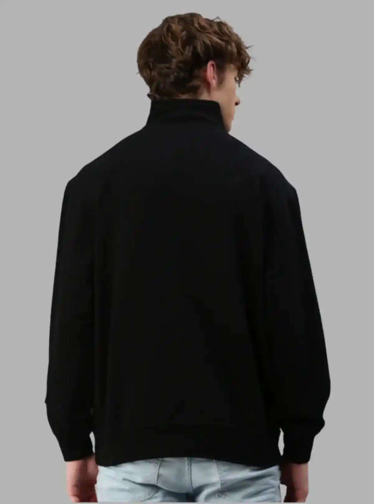 Men’s Black Zipper Collar Cardigan – Sleek, Smart & Versatile