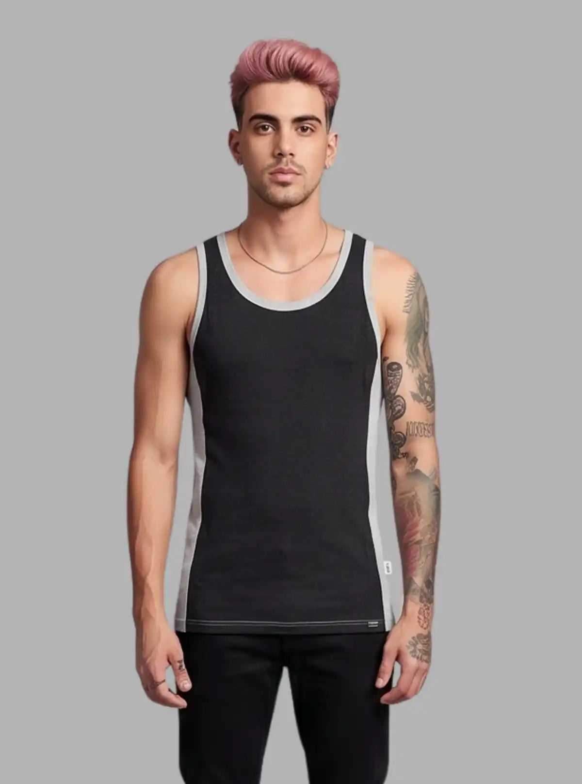 Men’s Cut & Sew Black Vest – Stylish & Comfortable | Boer & Fitch