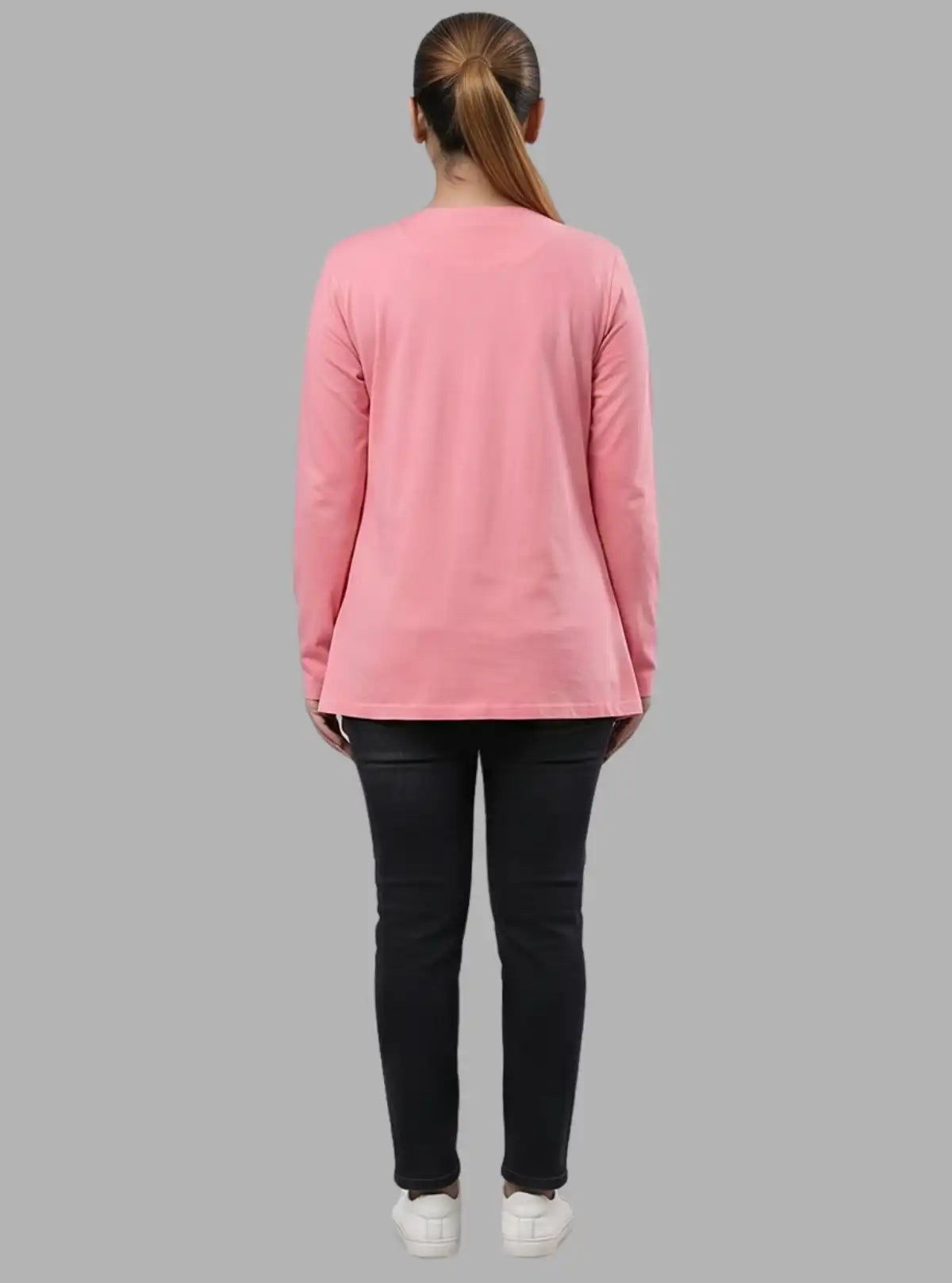 Women's Pink Flowing Shrug in 100% Cotton Feather Touch Fabric