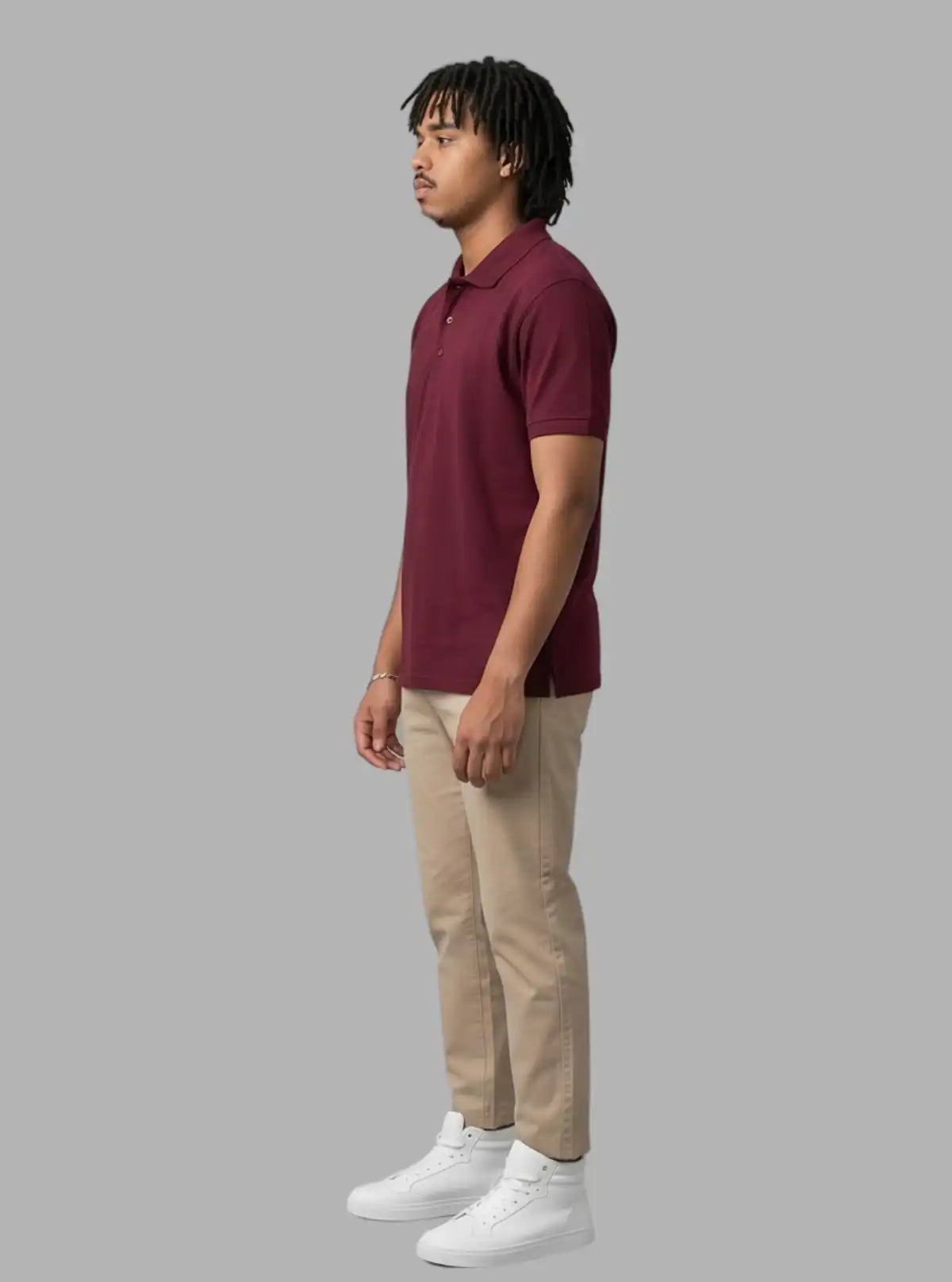 Boer and Fitch Essential Solid Maroon Polo Shirt for Men | 100% Cotton Pique