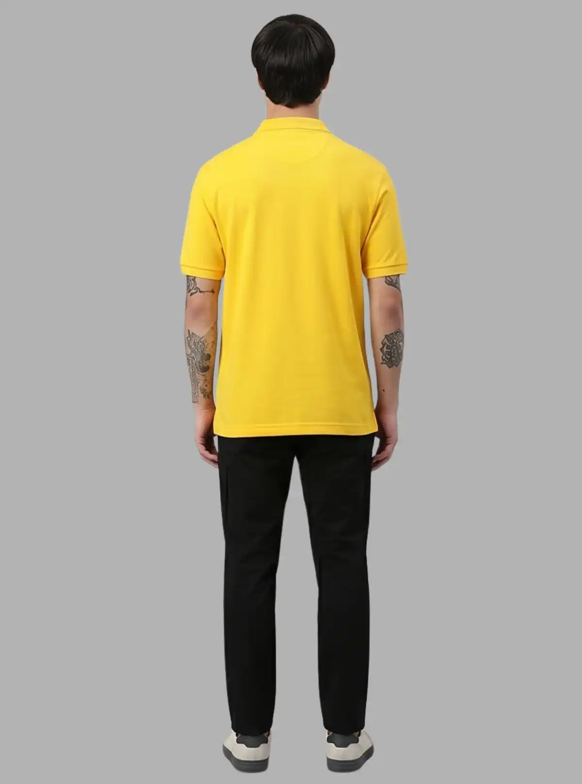 Men’s Yellow Polo T-Shirt with Collar & Cuff | 100% Cotton Piqué Knit | Boer & Fitch