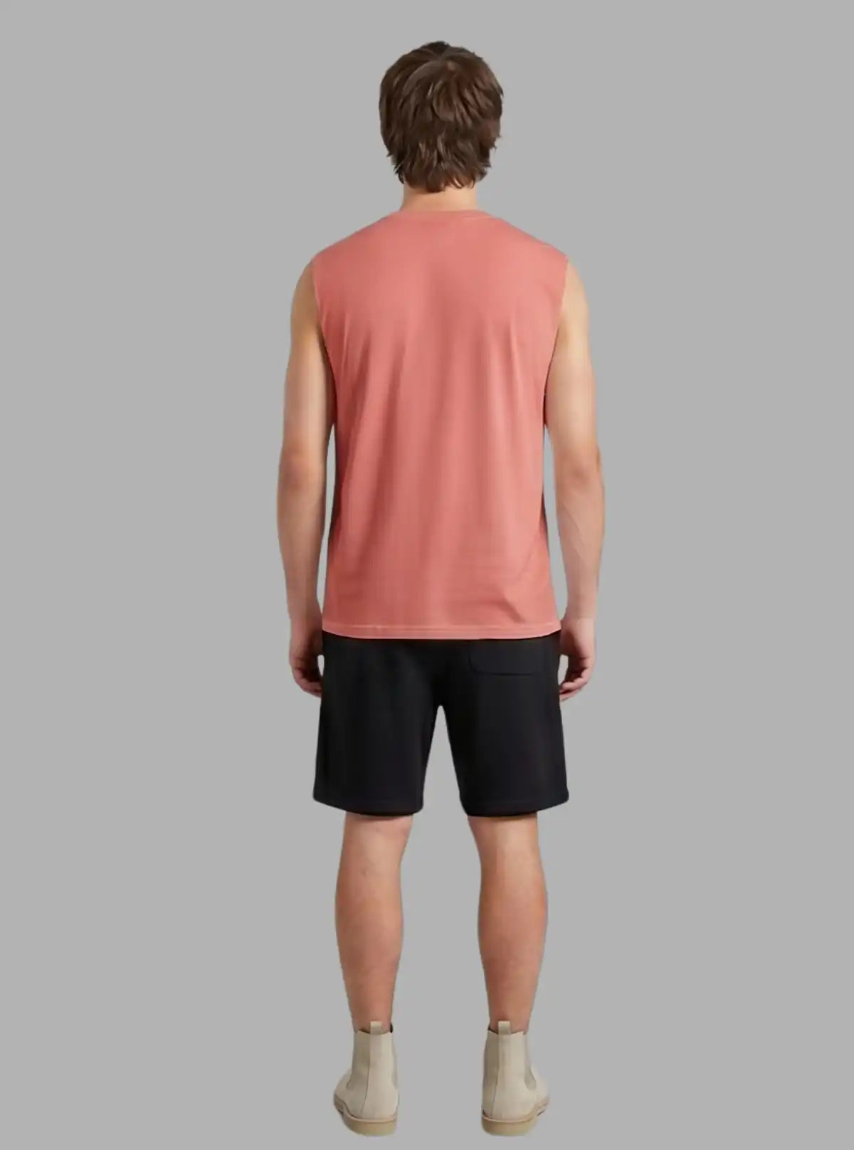 Boer and Fitch Oversized Coral Red Tank for Men | 100% Cotton Soft Touch Tank