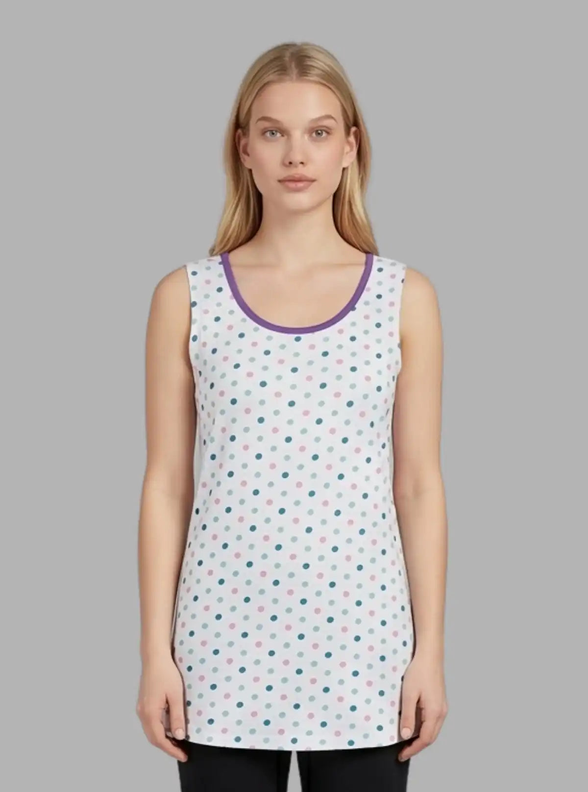 Women’s Multi Dotted Sleeveless Cotton Top – Casual Chic by Boer and Fitch