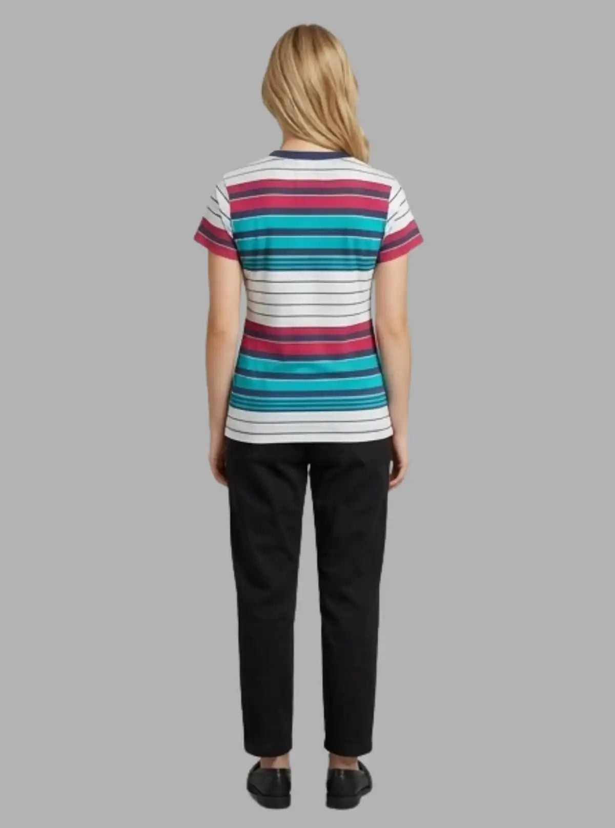 Women’s Multicolor Striped V-Neck Top – Trendy & Comfortable | Boer & Fitch