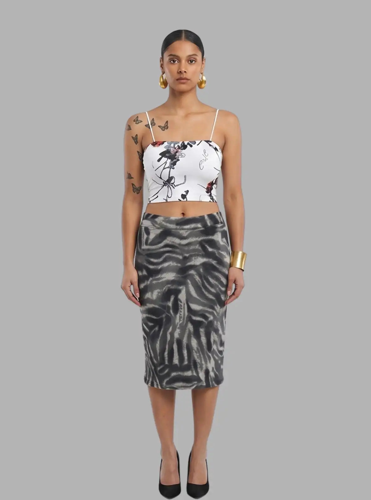 Women's Animal Print Cotton Fleece Skirt – Bold, Cozy & Stylish