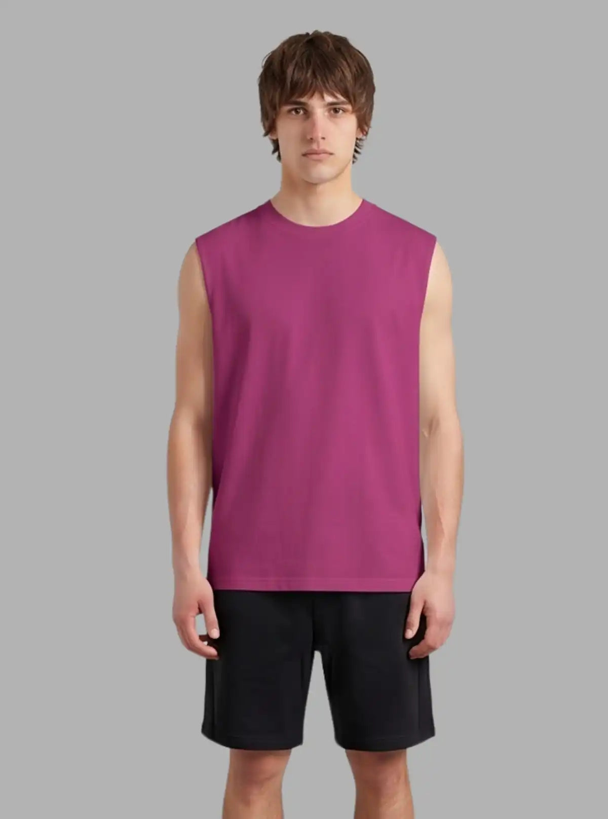 Boer and Fitch Oversized Raspberry Tank for Men | 100% Cotton Soft Touch Tank