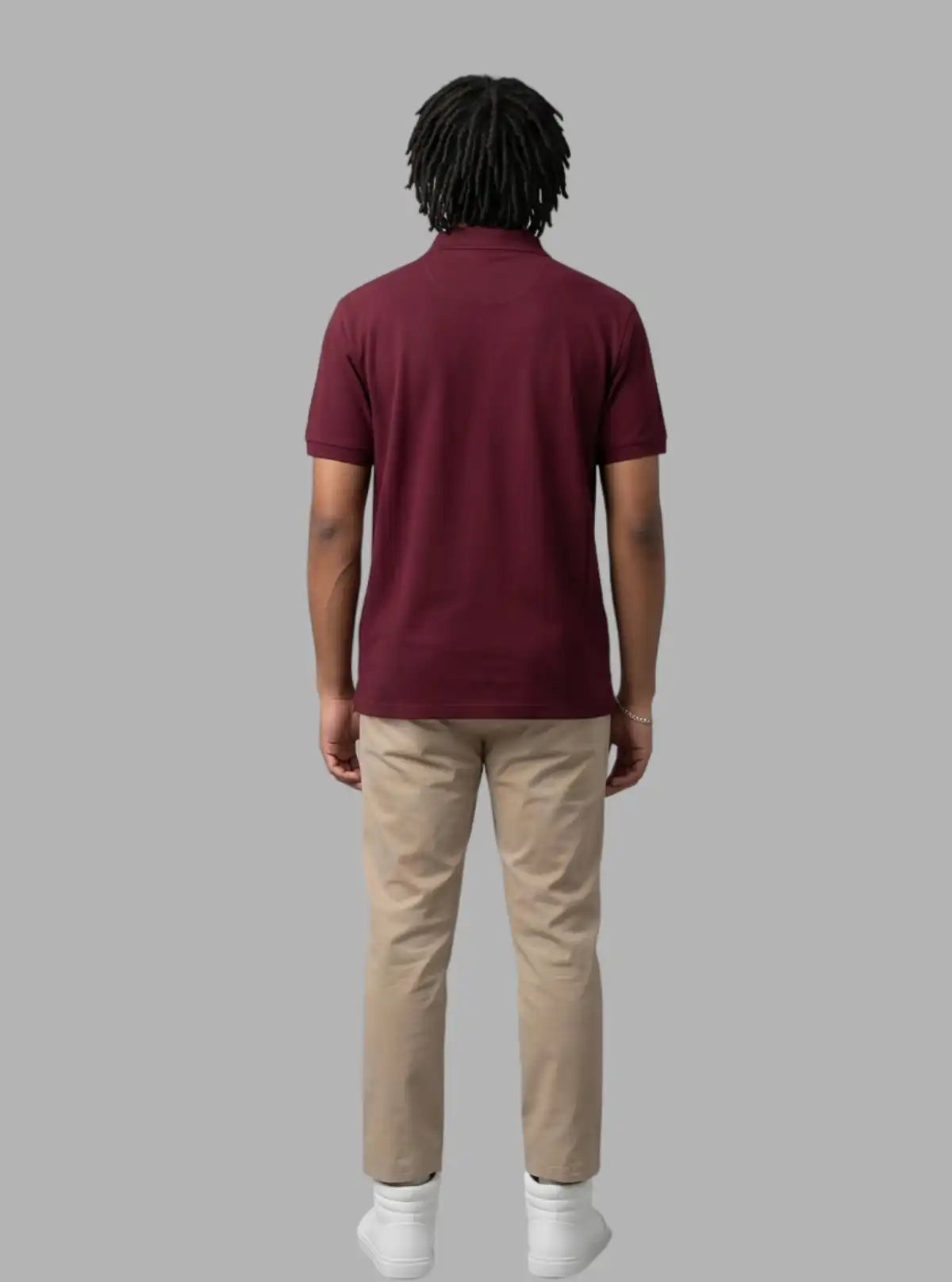 Boer and Fitch Essential Solid Maroon Polo Shirt for Men | 100% Cotton Pique