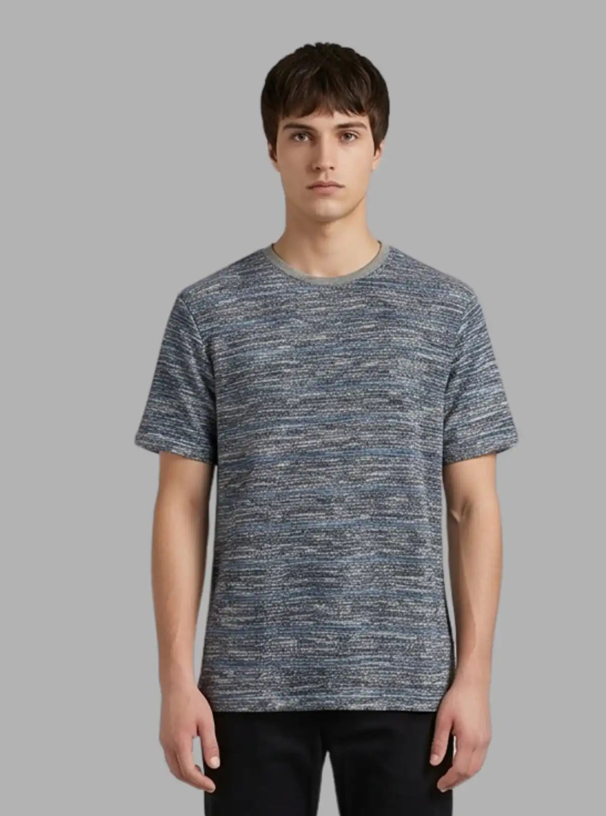 Blue Melange Fancy Knit T-Shirt for Men – Boer and Fitch