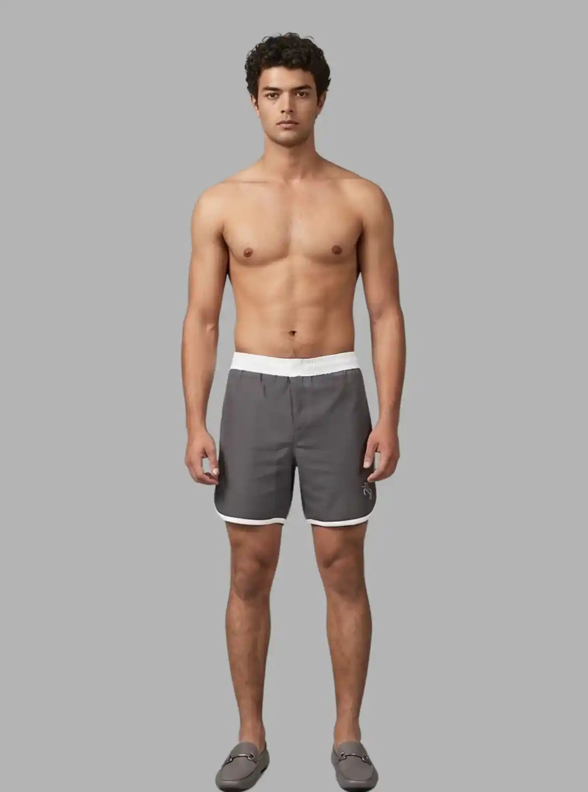 Boer and Fitch Men’s White Band Fleece Shorts – Comfortable Casual Wear