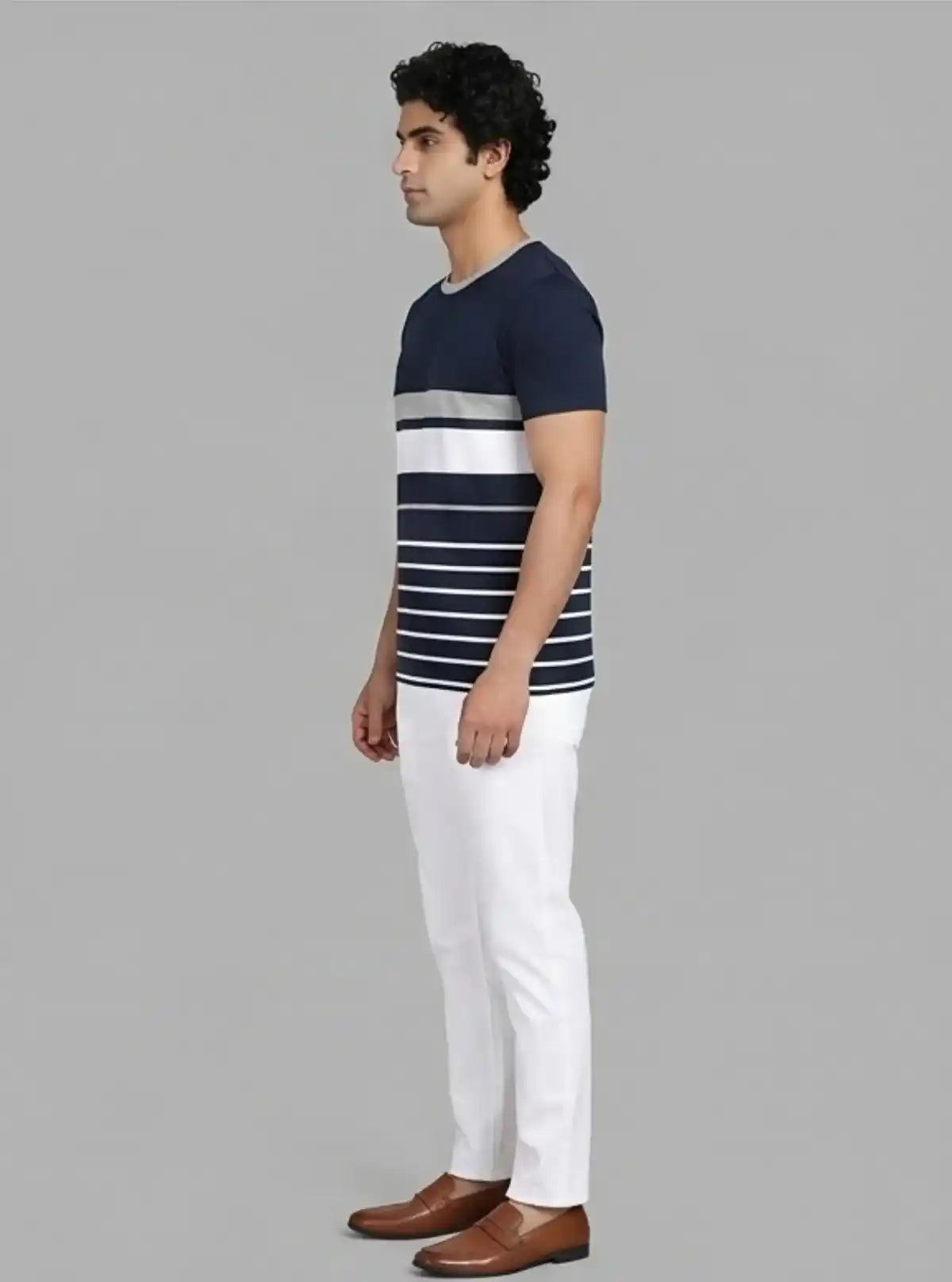 Men’s Black Striped Crew Neck T-Shirt – Timeless Style & Everyday Comfort