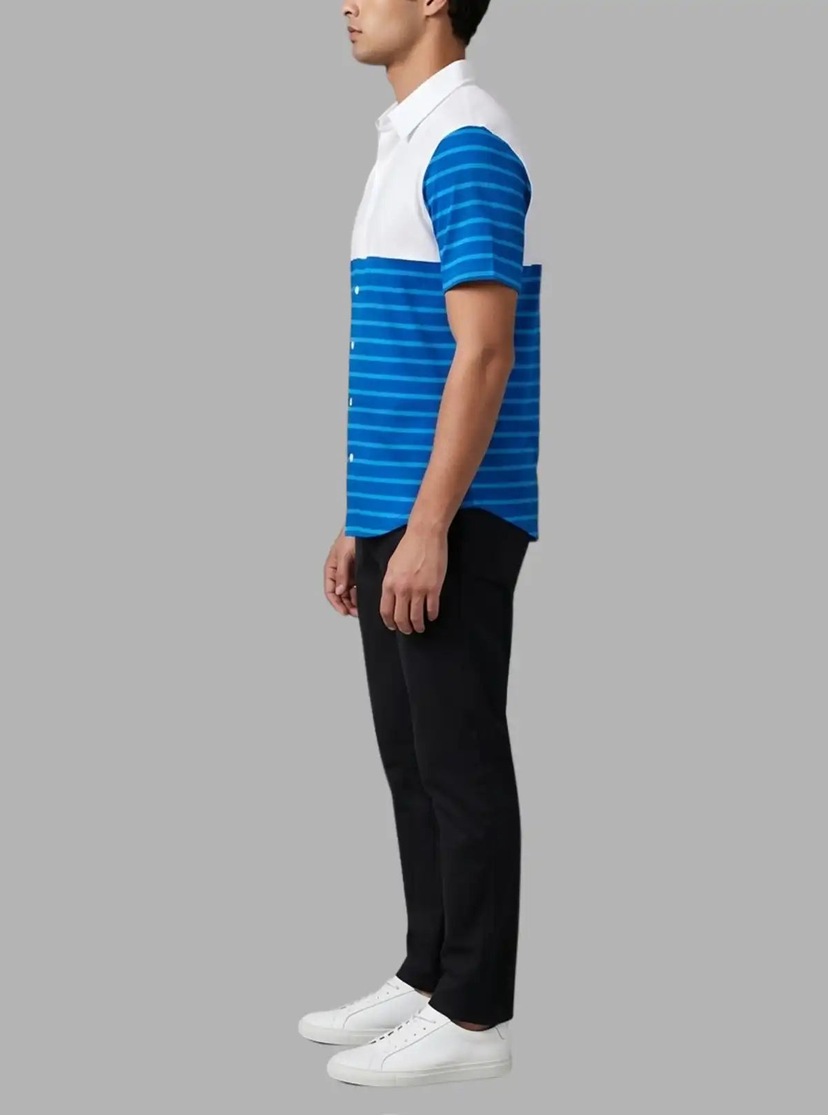 White & Royal Blue Striped Polo T-Shirt for Men – Boer and Fitch