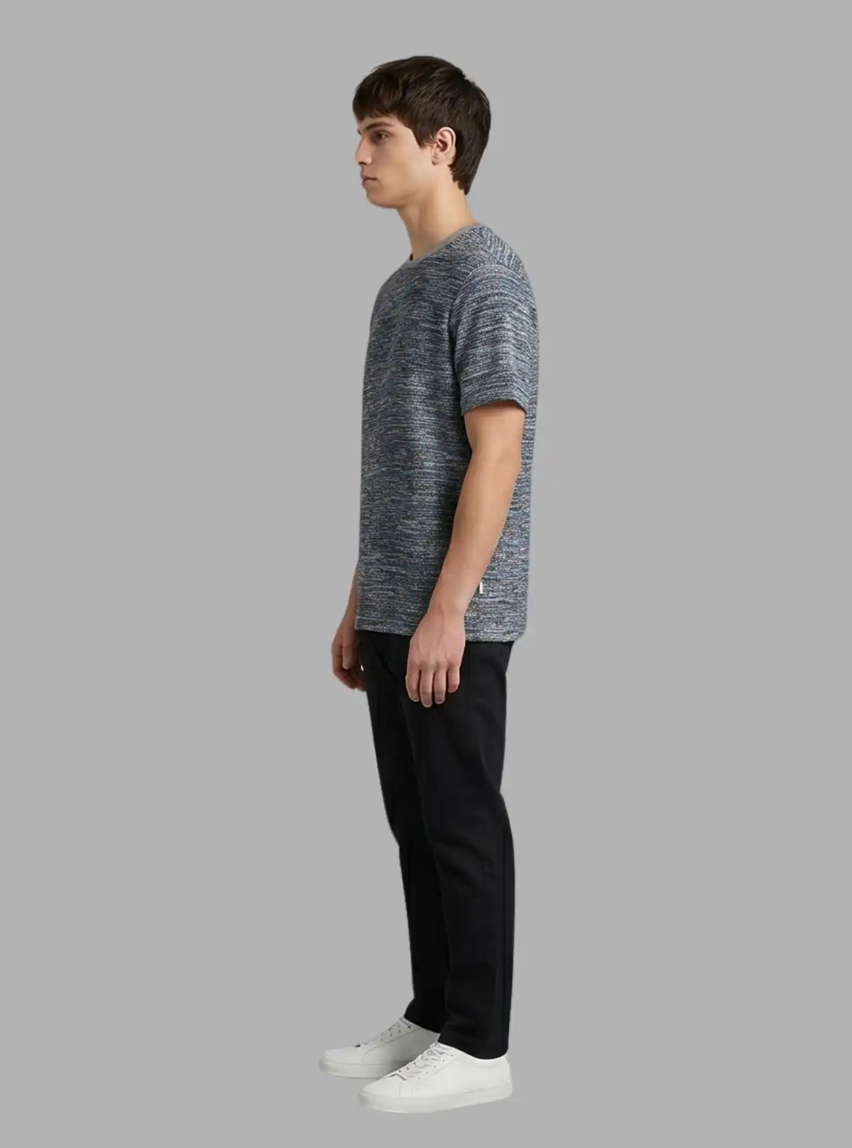 Blue Melange Fancy Knit T-Shirt for Men – Boer and Fitch
