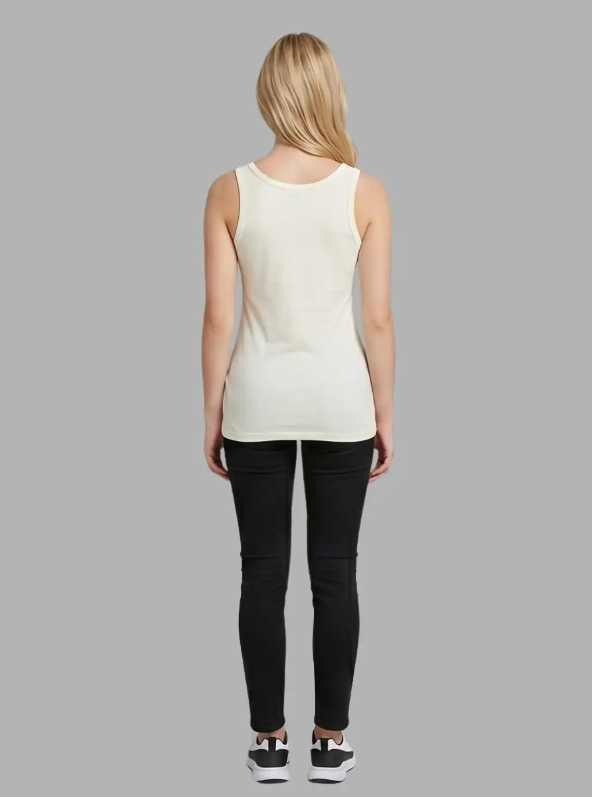 Women’s White Golden Abstract Print Sleeveless Top – Stylish & Comfortable | Boer & Fitch