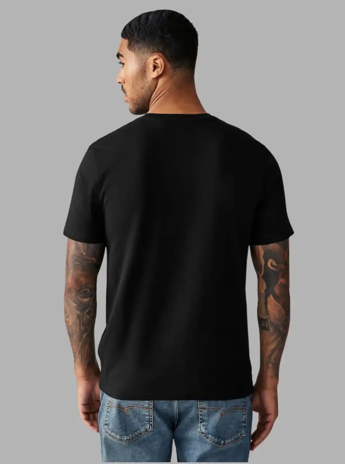 Men’s Black Basic V-Neck T-Shirt – Classic Everyday Comfort Cotton Tee