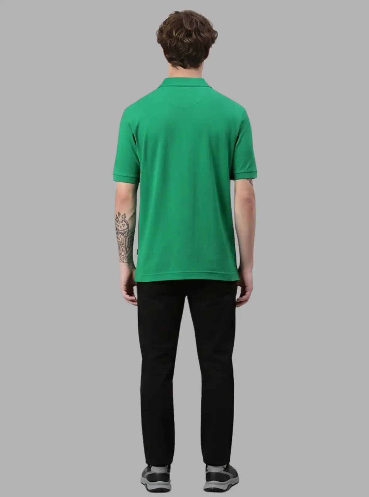Men’s Parrot Green Polo T-Shirt with Collar & Cuff | 100% Cotton Piqué Knit | Boer & Fitch