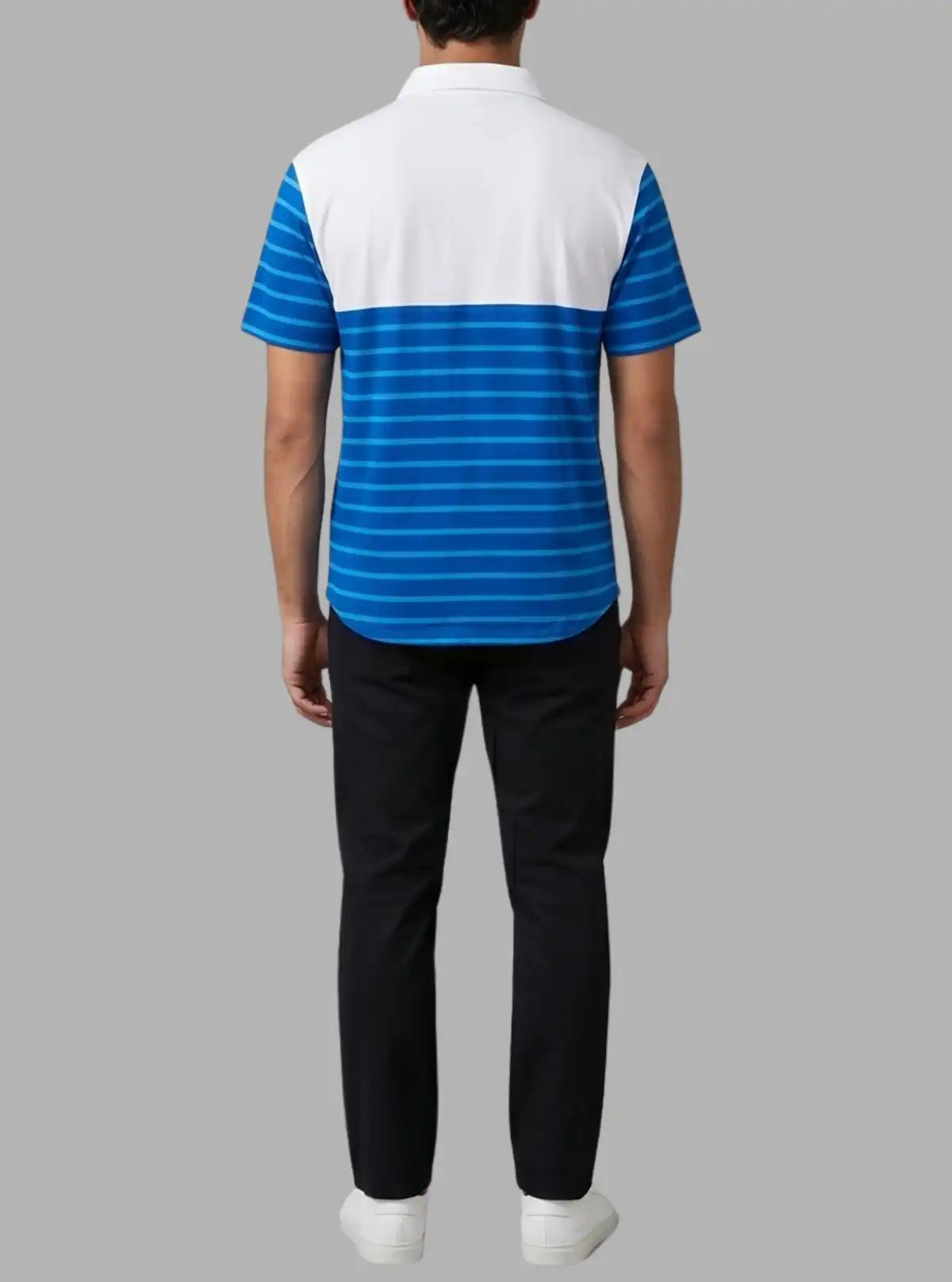 White & Royal Blue Striped Polo T-Shirt for Men – Boer and Fitch
