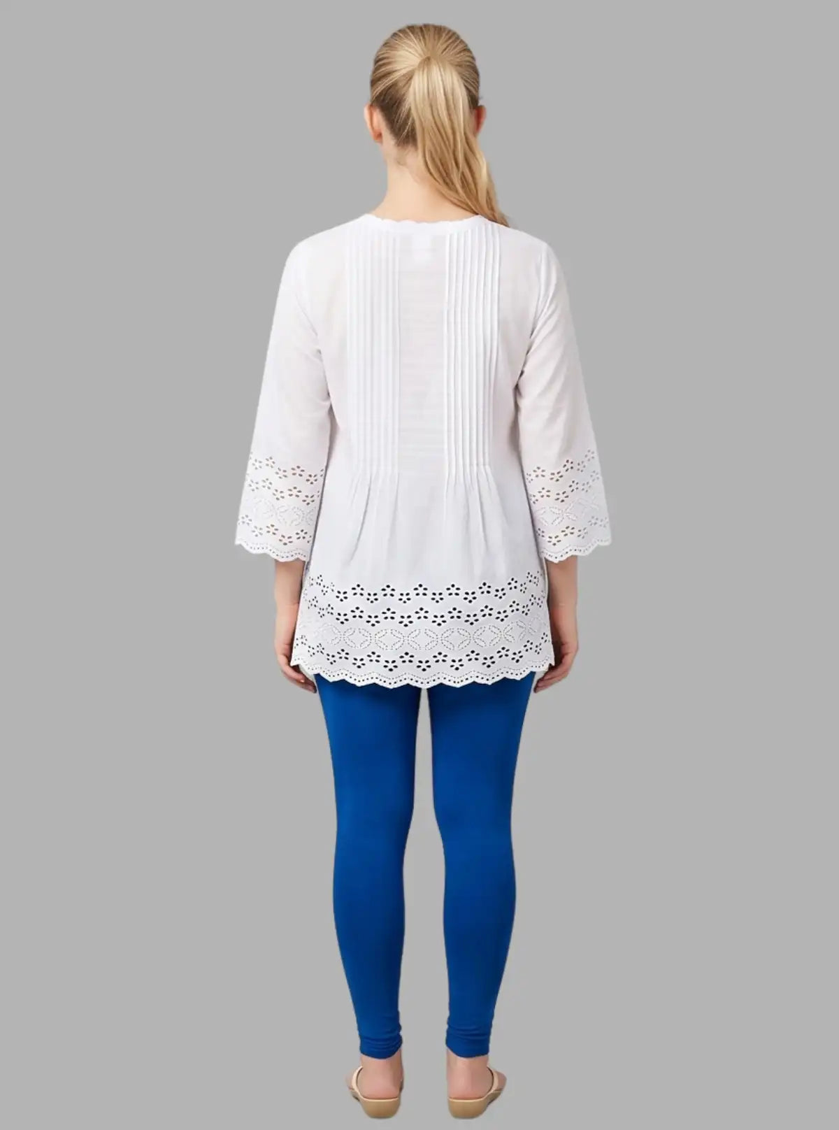 Women's Royal Blue Ankle Legging – Cotton Elastane Feather Touch by Boer & Fitch