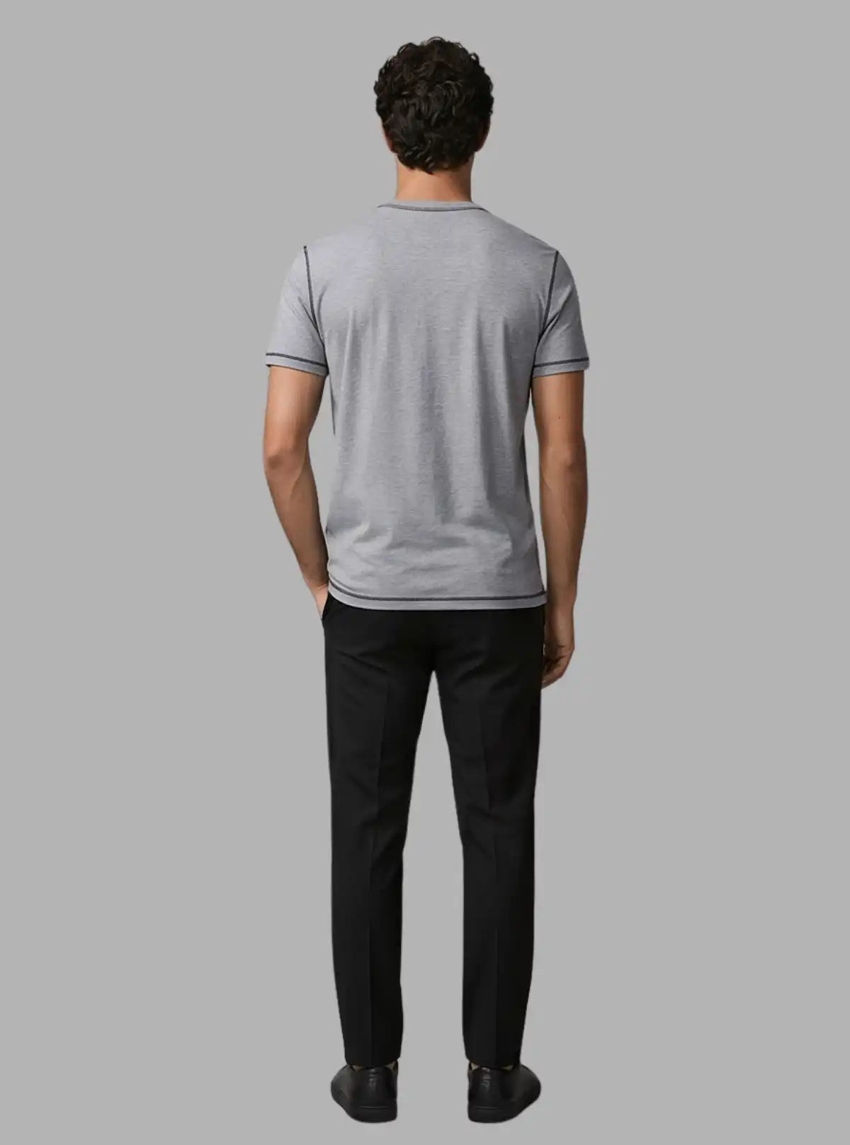 Grey Melange Typography Print T-Shirt for Men – Casual & Stylish by Boer and Fitch