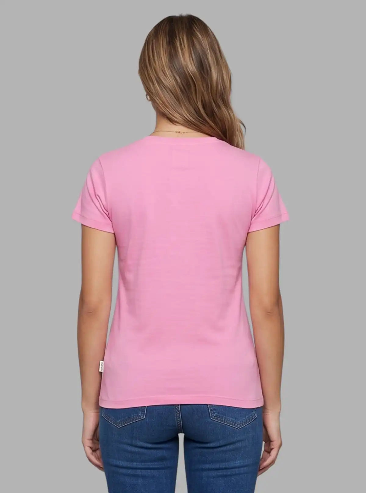 Women's Fuchsia Printed Crew Neck Cotton Jersey Short Sleeve T-Shirt by Boer and Fitch
