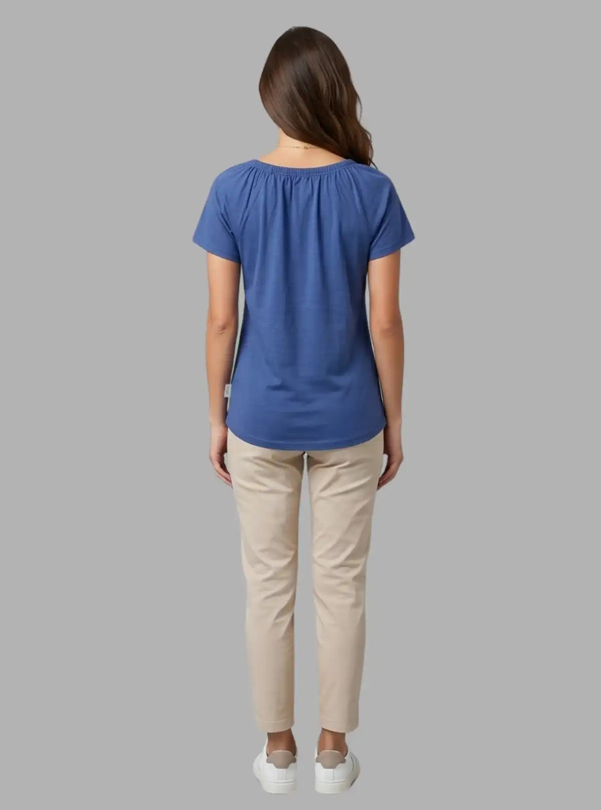 Women’s Navy Pleated Top – Elegant & Comfortable | Boer & Fitch