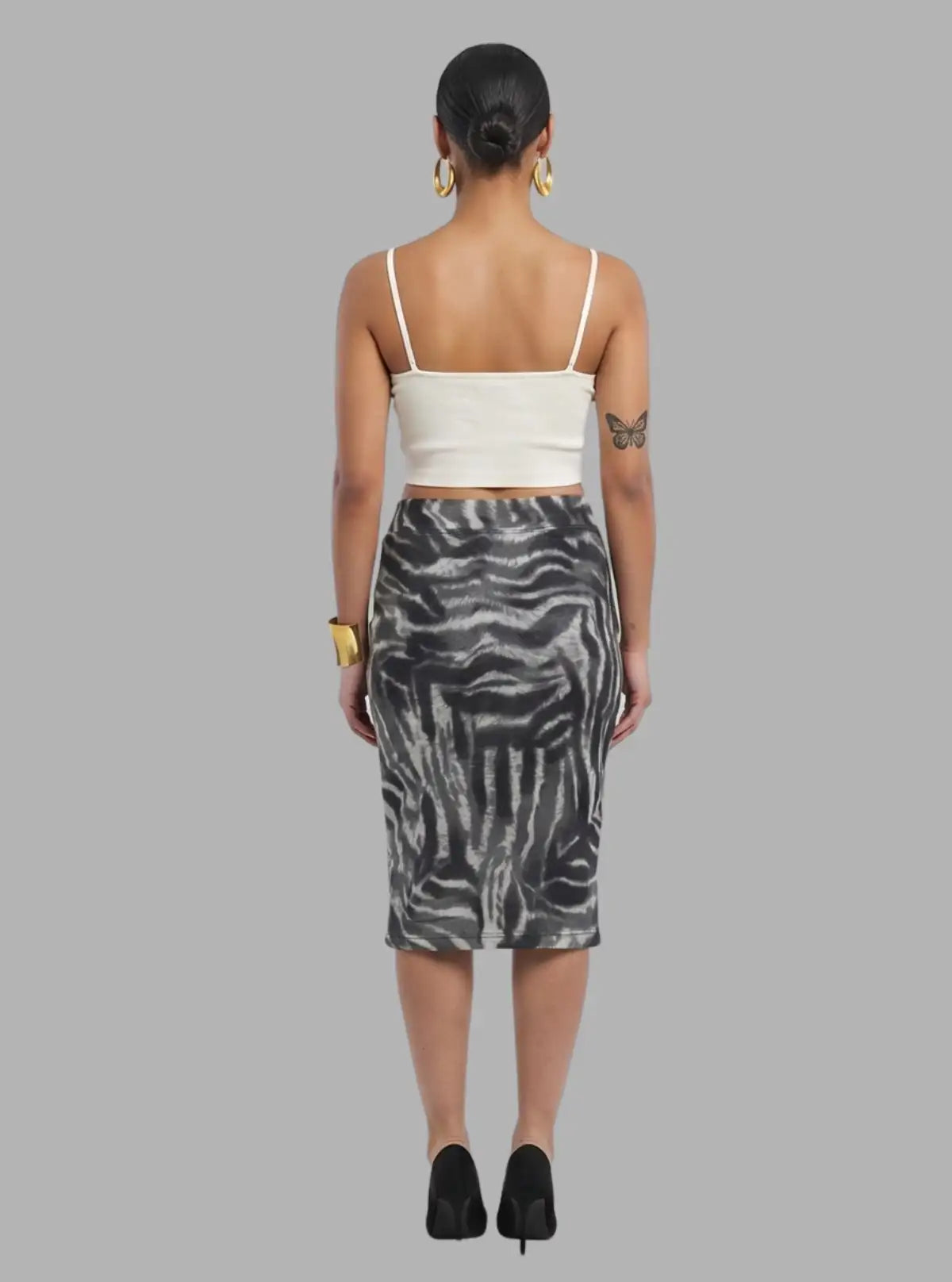 Women's Animal Print Cotton Fleece Skirt – Bold, Cozy & Stylish