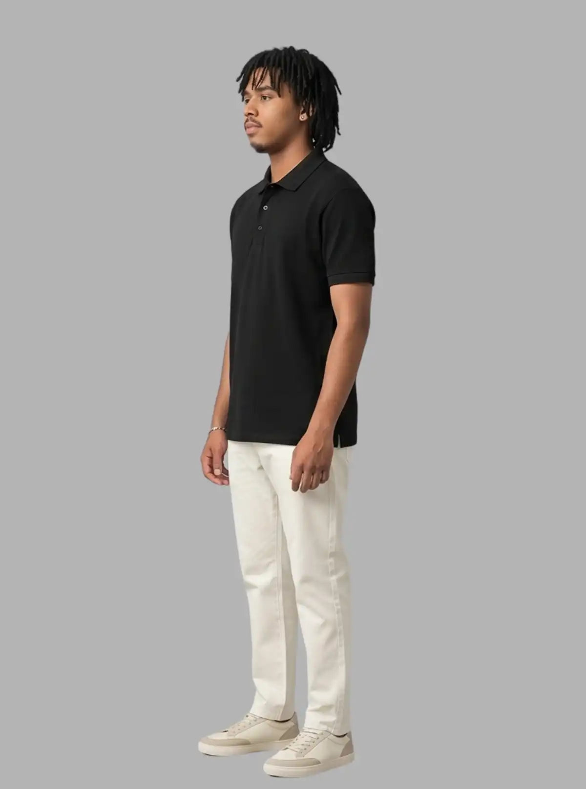Boer and Fitch Essential Solid Black Polo Shirt for Men | 100% Cotton Pique