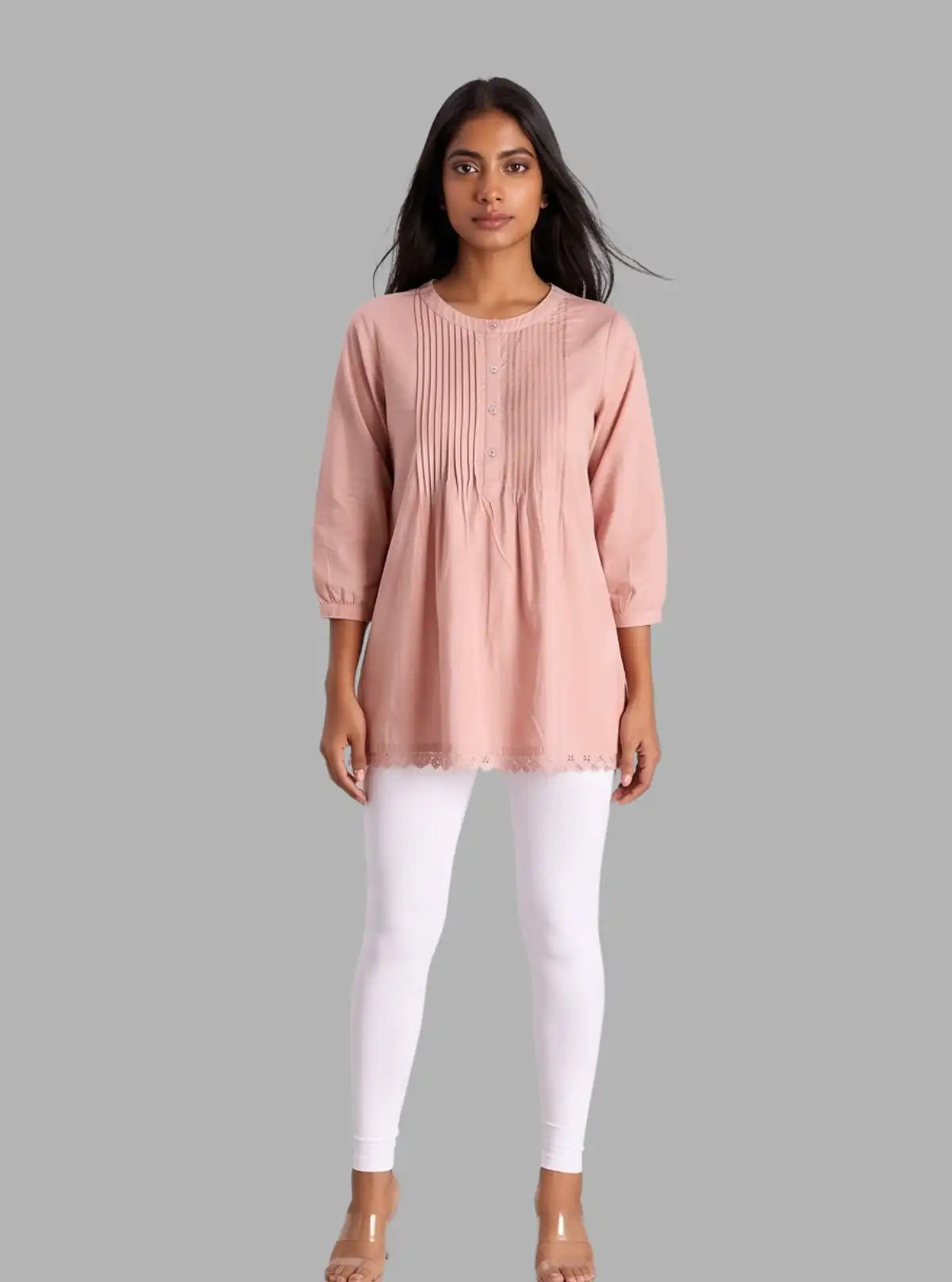 Women's White Ankle Legging – Cotton Elastane Feather-Touch Comfort