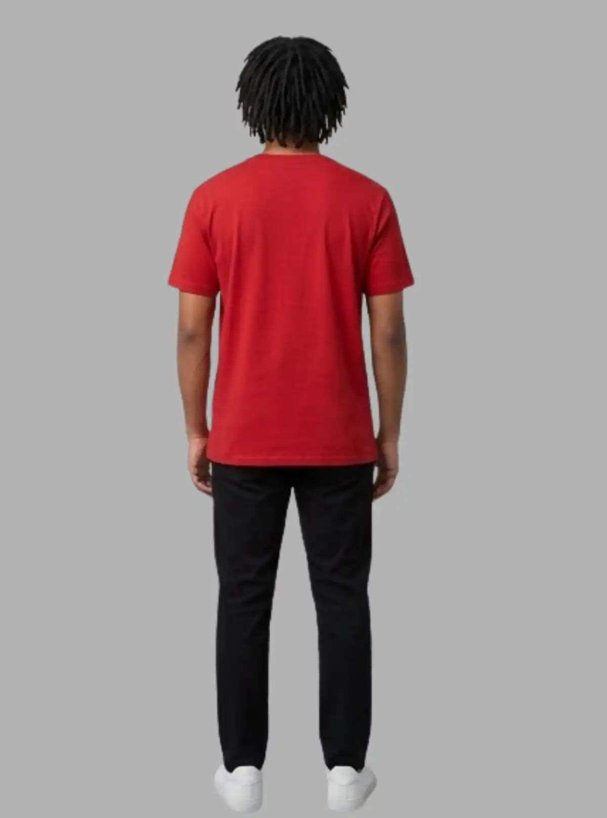 Boer and Fitch Men's Red Rhythmic Resonance Printed Cotton T-Shirt | Graphic Crew Neck