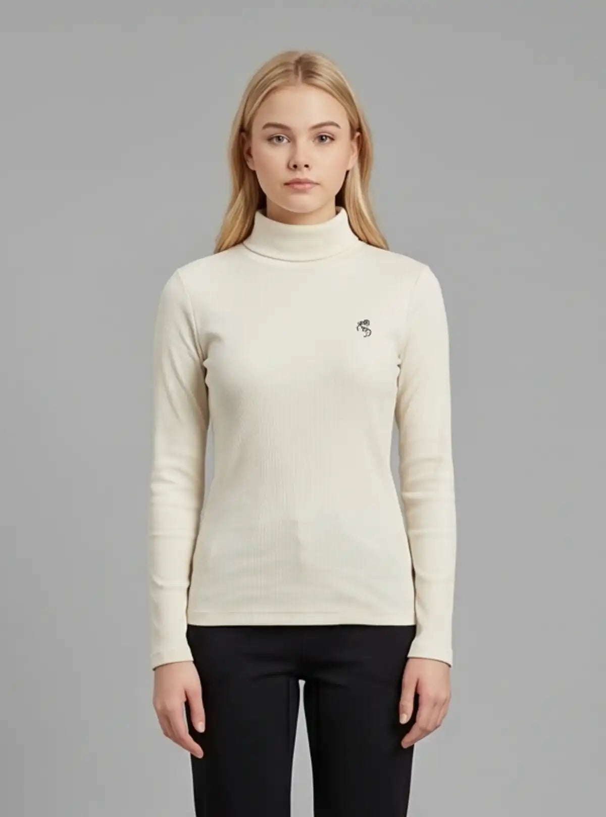 Women’s Cream Turtle Neck Top – Stylish & Comfortable | Boer & Fitch