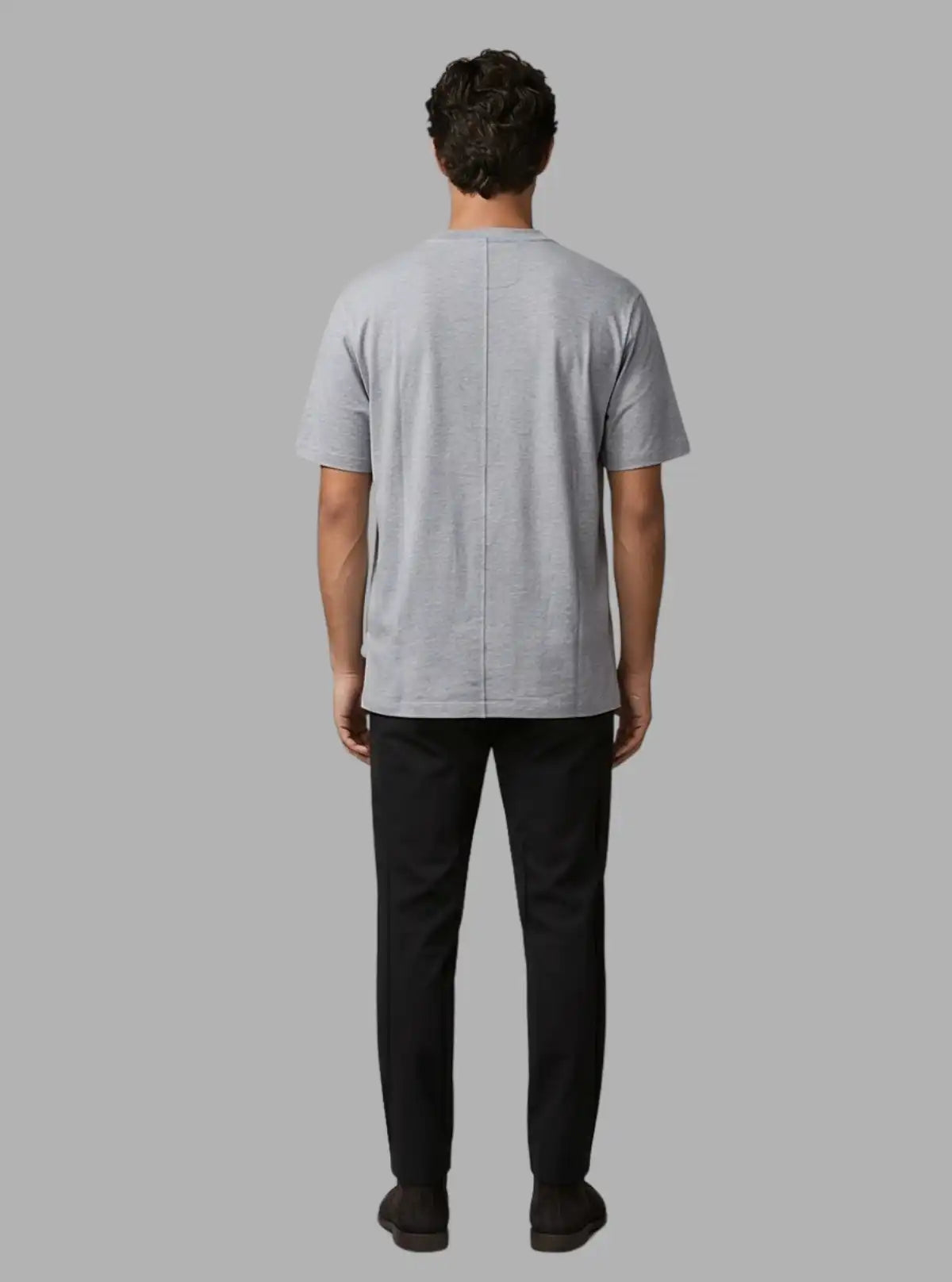 Men’s Grey Melange Surf Printed T-Shirt – Urban Style with Everyday Comfort