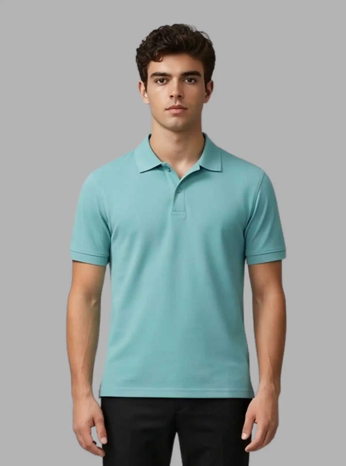 Boer & Fitch Men’s Aqua Blue Cotton Piqué Polo T-Shirt