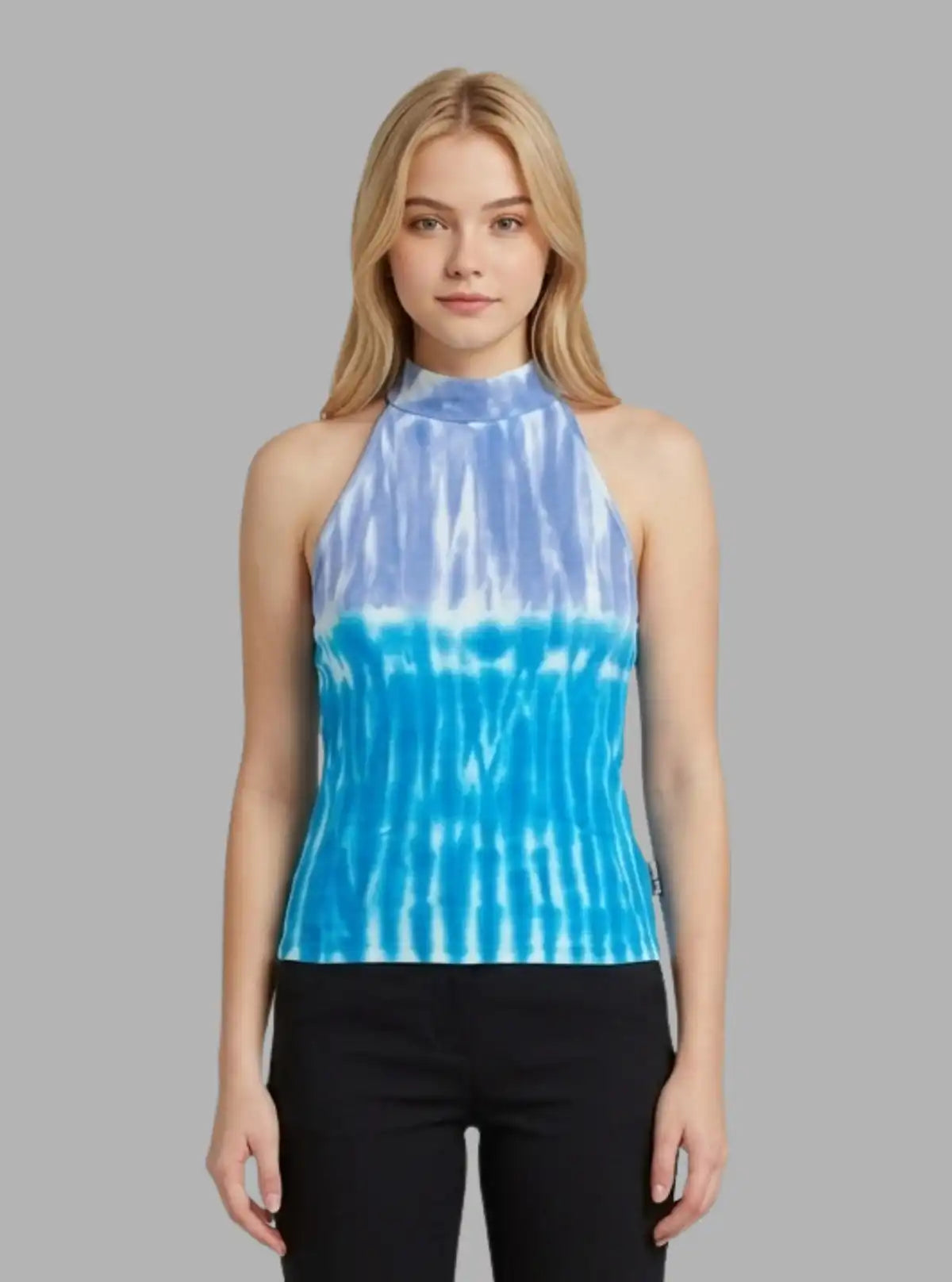 Women’s Blue Tie and Dye Jersey Top – Stylish & Comfortable | Boer & Fitch
