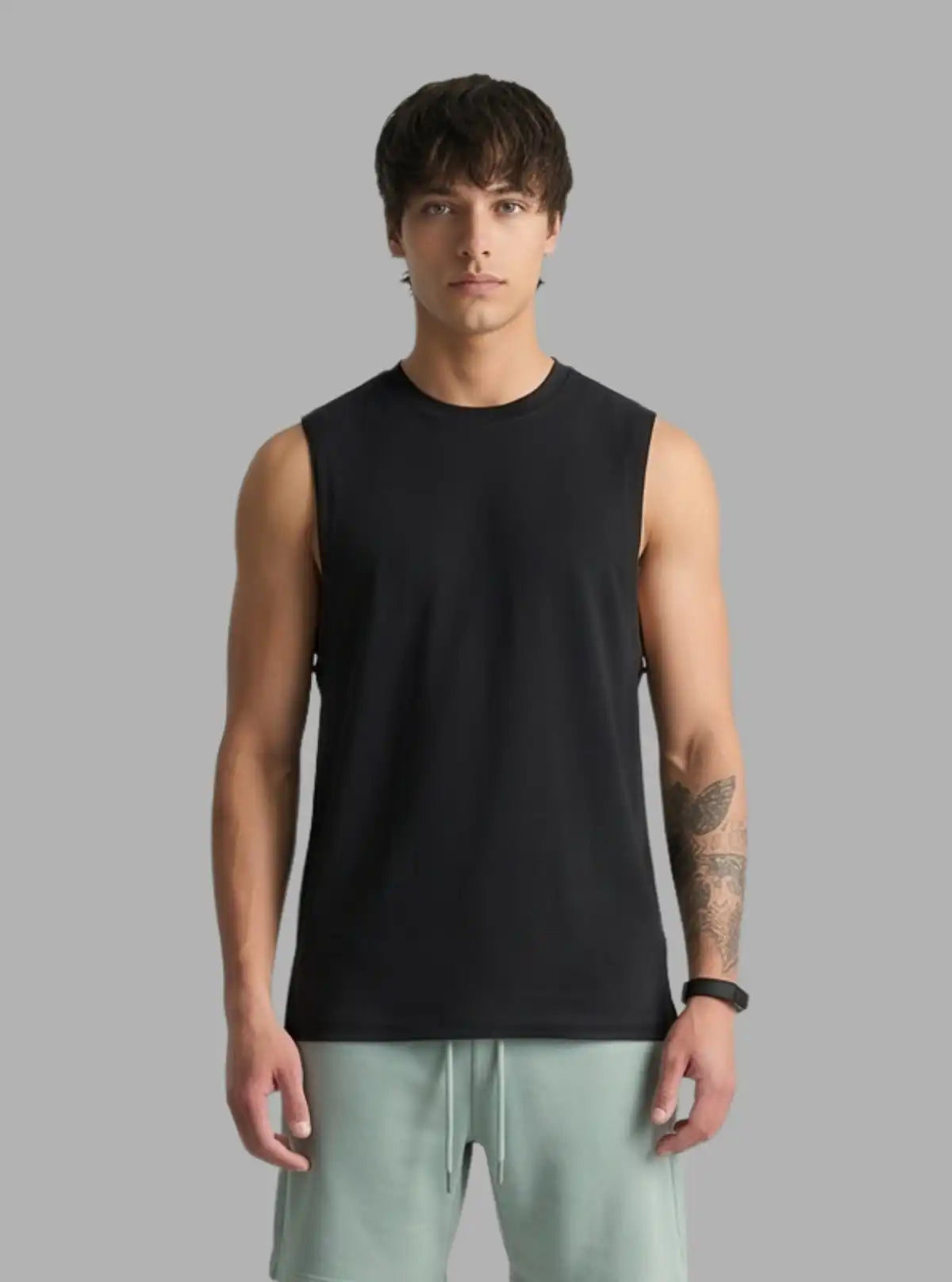 Men's Mirage Black Tank Top – Sleek, Breathable & Athletic Streetwear