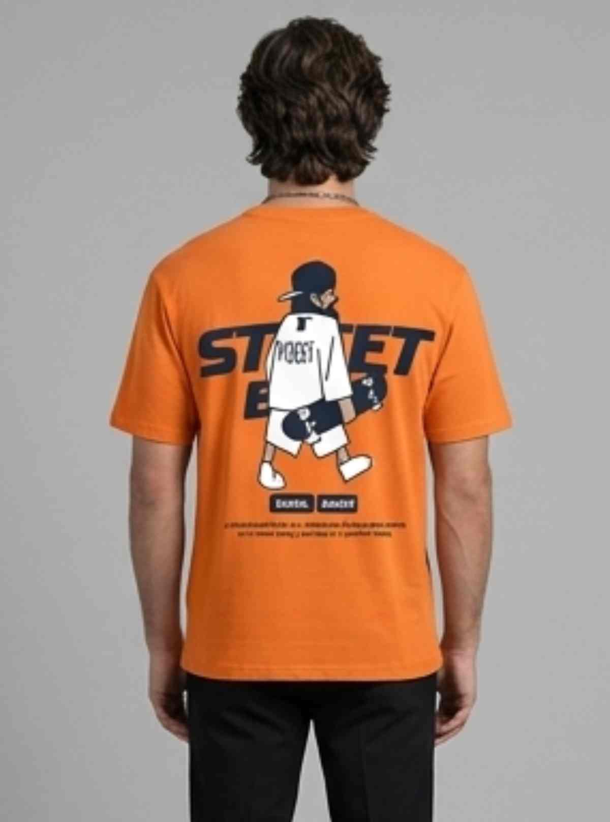 Men’s Orange Graphic Printed T-Shirt - Boer and Fitch