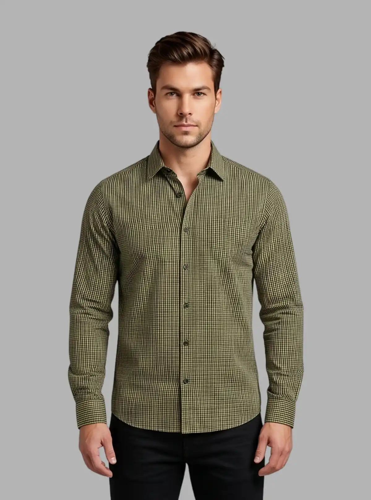 Yellow Checked Slim Fit Full Sleeve Shirt for Men – Casual & Smart by Boer and Fitch