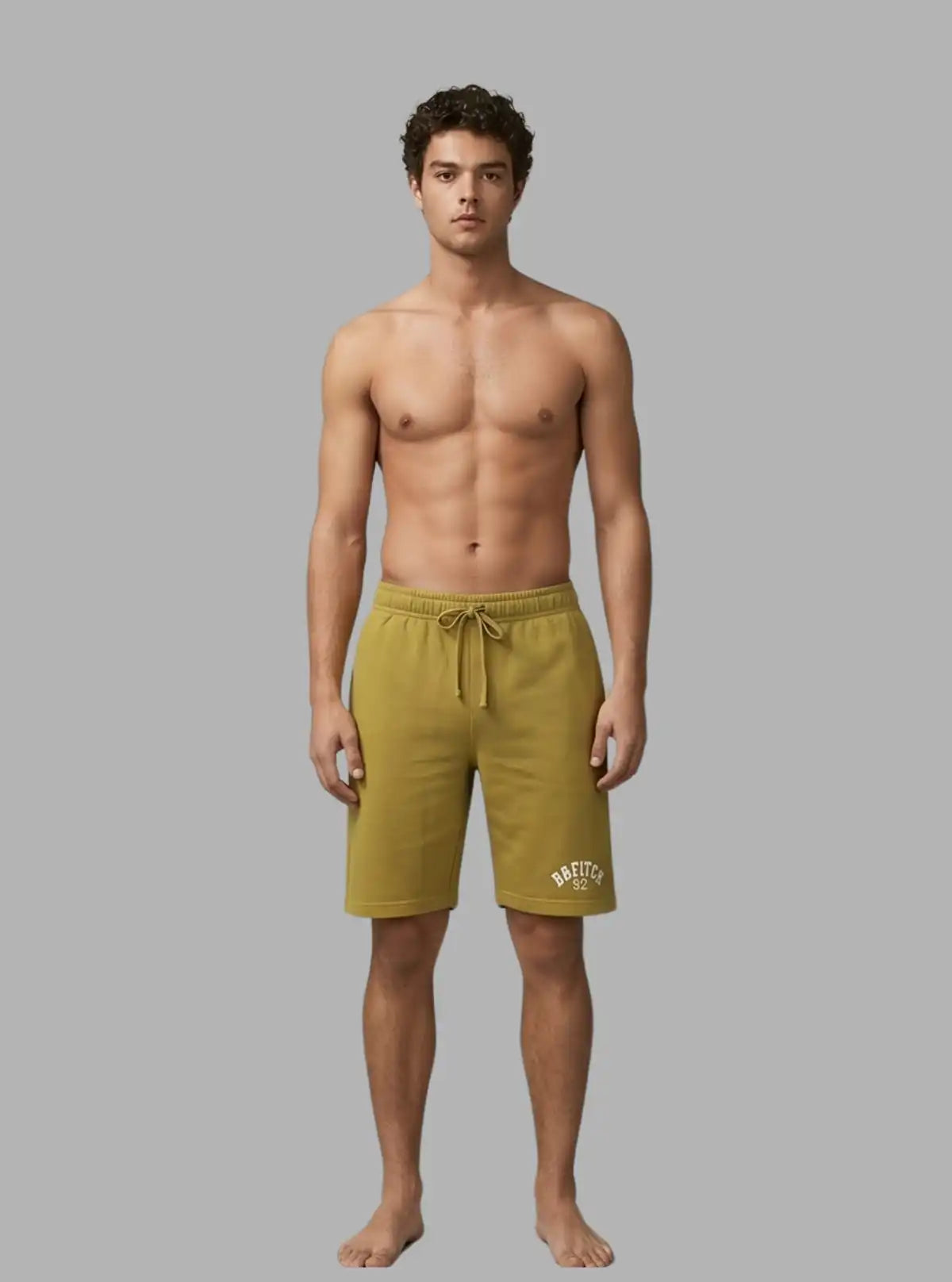 Boer and Fitch Men’s Olive Cotton Jersey Shorts – Comfortable Casual Wear