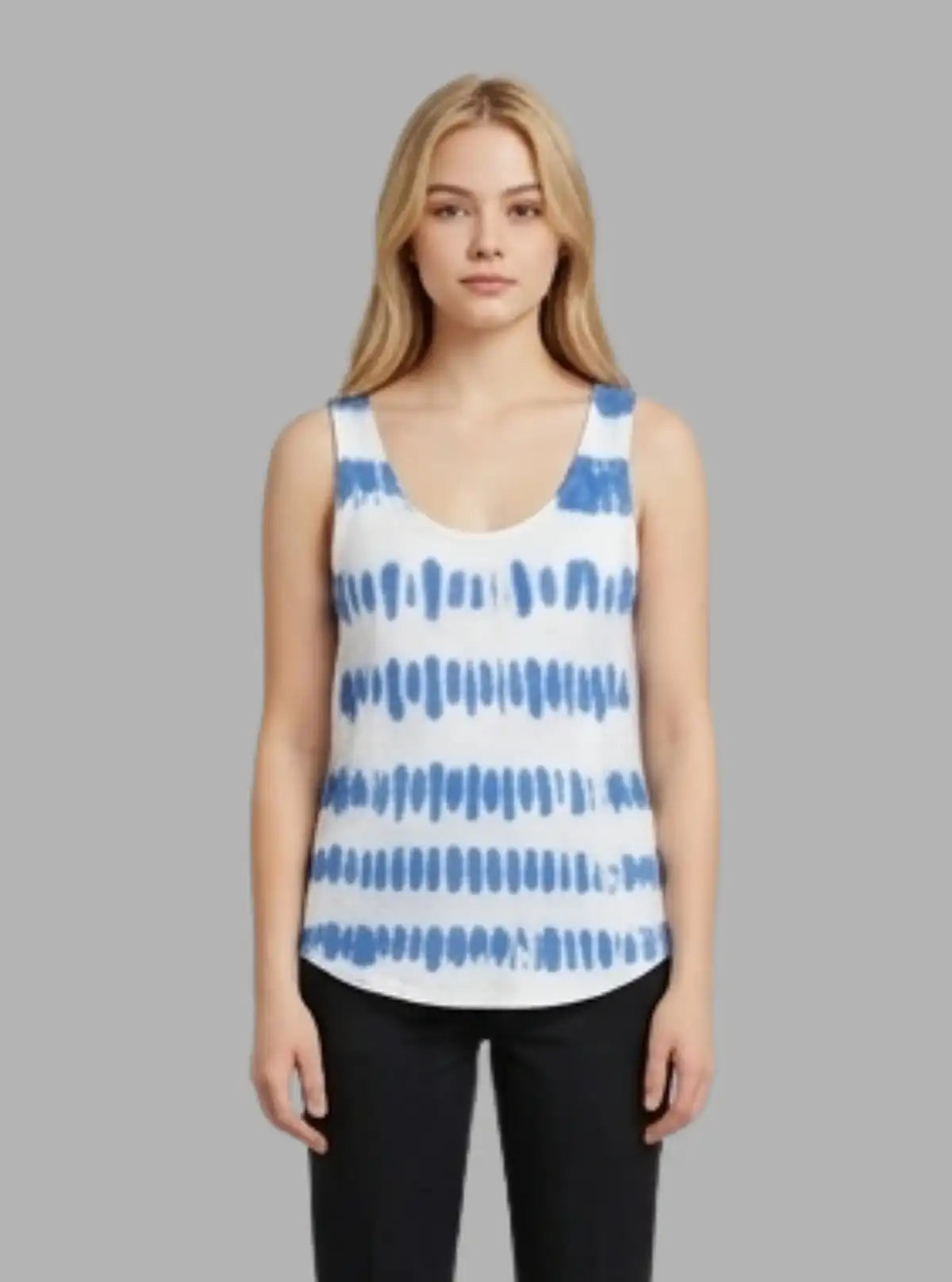 Women’s Graphic Sleeveless Blue Top – Trendy & Comfortable | Boer & Fitch