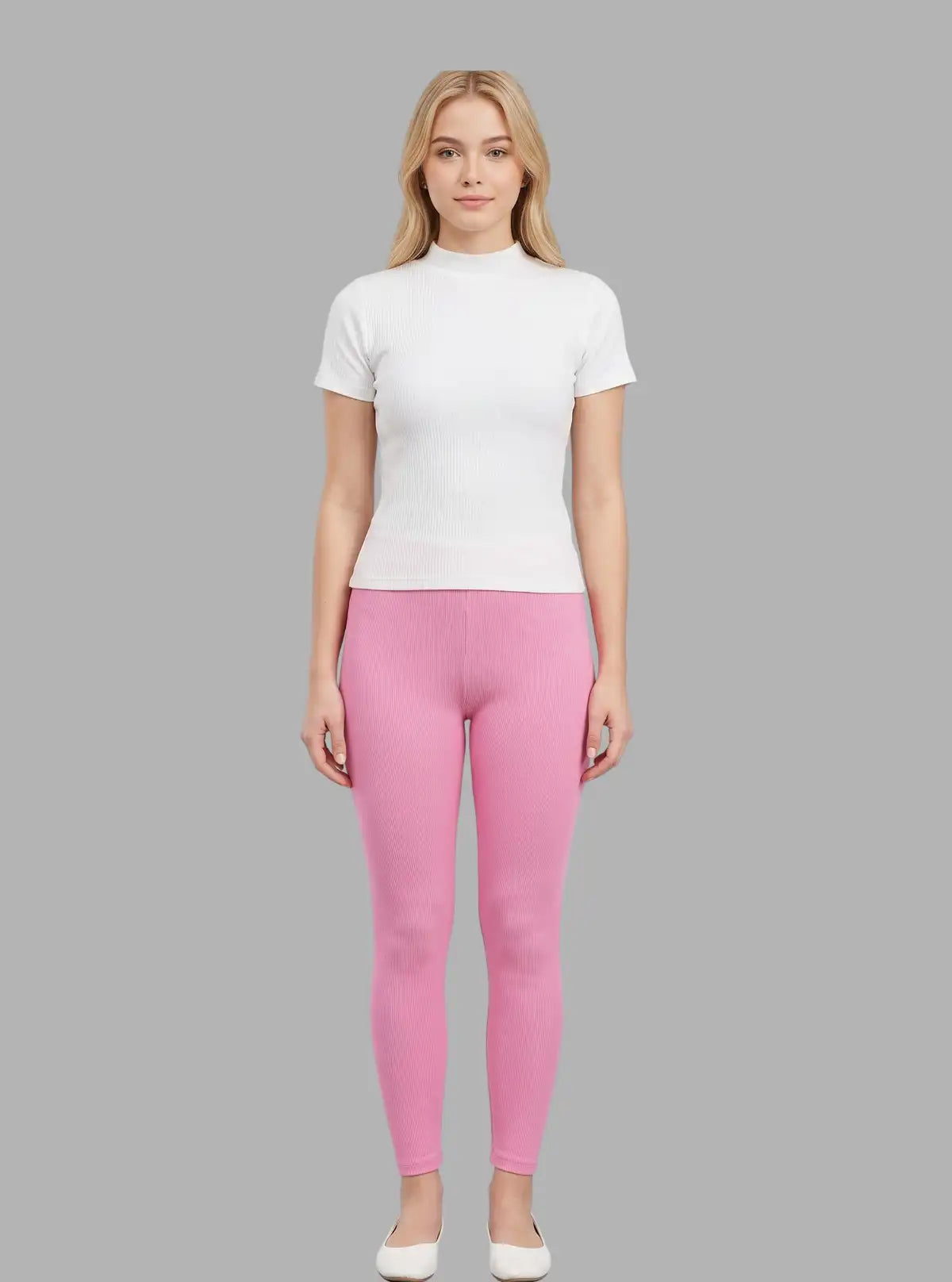 Women's Dark Pink Ankle Legging – Soft Cotton Elastane Jersey by Boer & Fitch