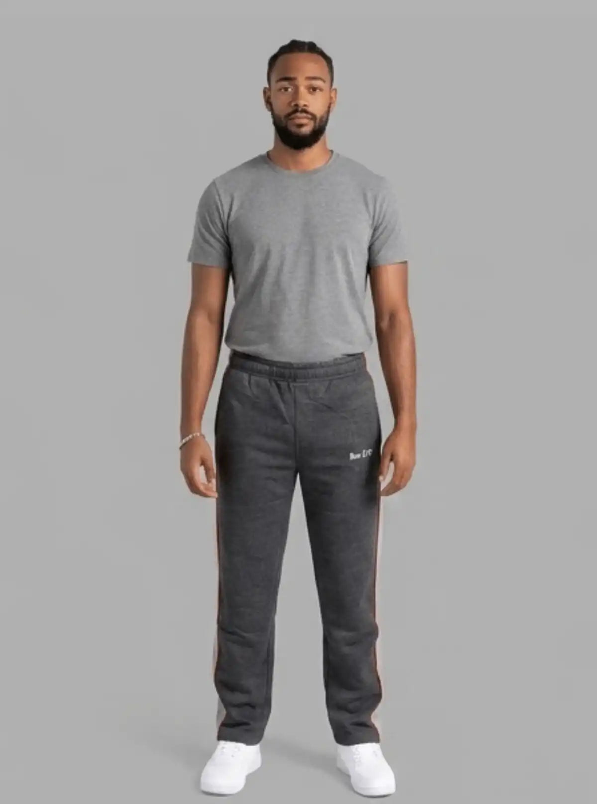 Men’s Charcoal Melange Cut & Sew Track Phant  – Sleek, Smart & Comfortable 