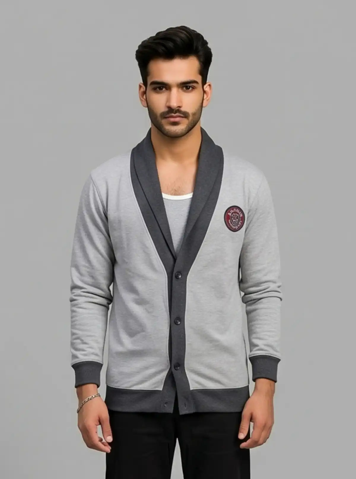 Grey Melange Shawl Collar Cardigan for Men – Boer and Fitch