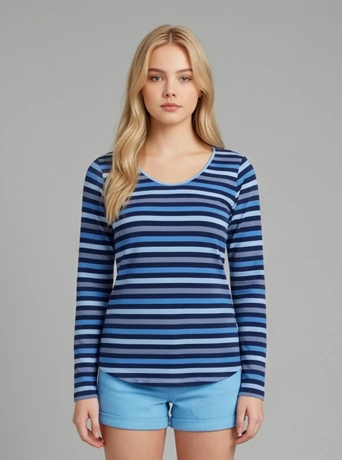 Women’s Blue Striped Top – Stylish & Comfortable | Boer & Fitch