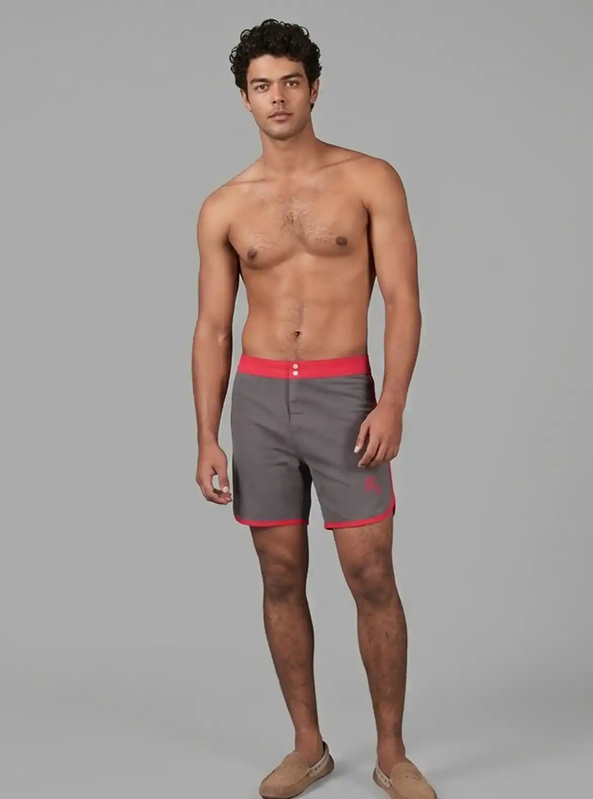 Men’s Red Contrast Fleece Shorts – Bold Comfort with Athletic Edge